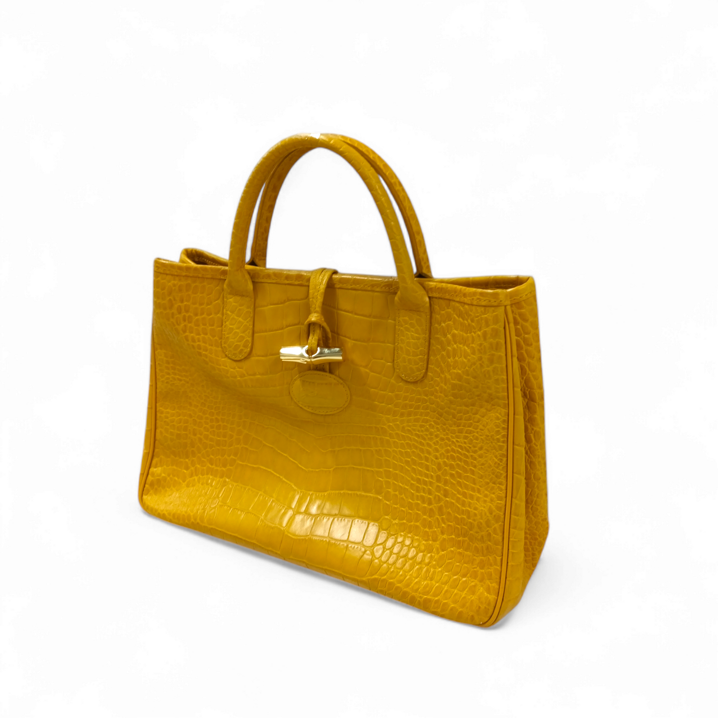 LONGCHAMP Leather Shoulder Bag *Scratch* 1686158620 Yellow Rank B