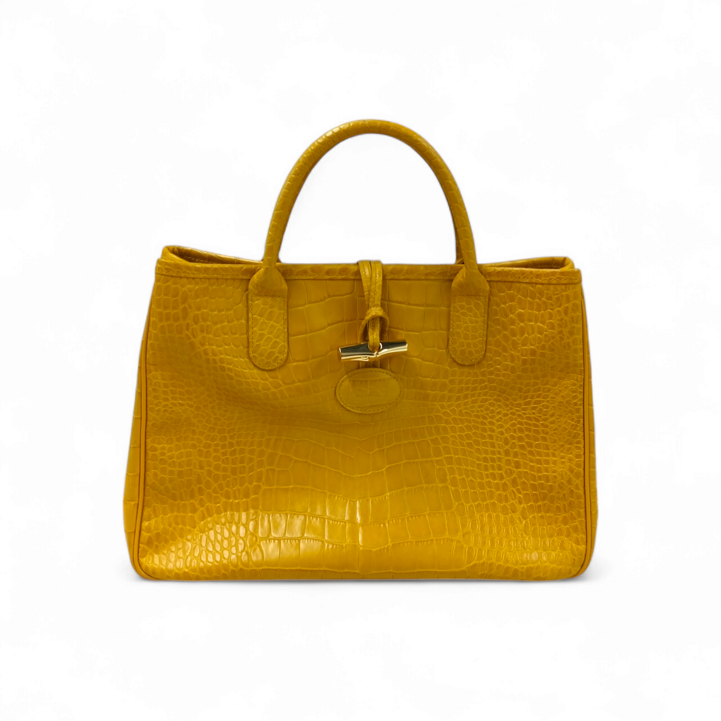 LONGCHAMP Leather Shoulder Bag *Scratch* 1686158620 Yellow Rank B