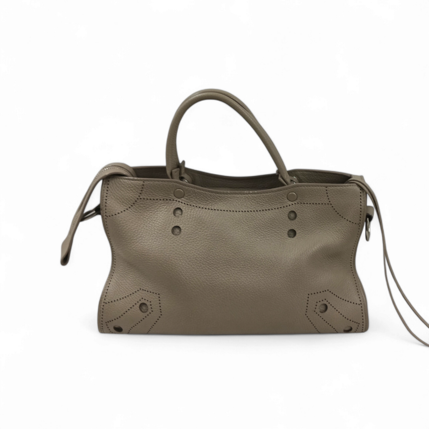 BALENCIAGA 2WAY Bag BB0125S Beige *STRAP STAIN* Rank B