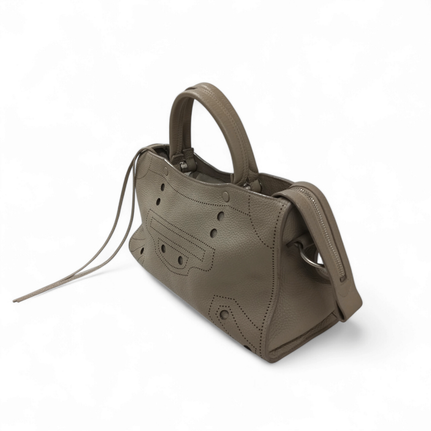 BALENCIAGA 2WAY Bag BB0125S Beige *STRAP STAIN* Rank B