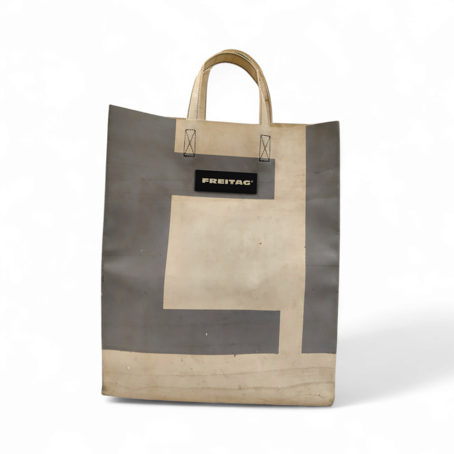 FREITAG Tote Bag F52 MIAMI VICE White And Gray *Stain/Damage* Rank BC