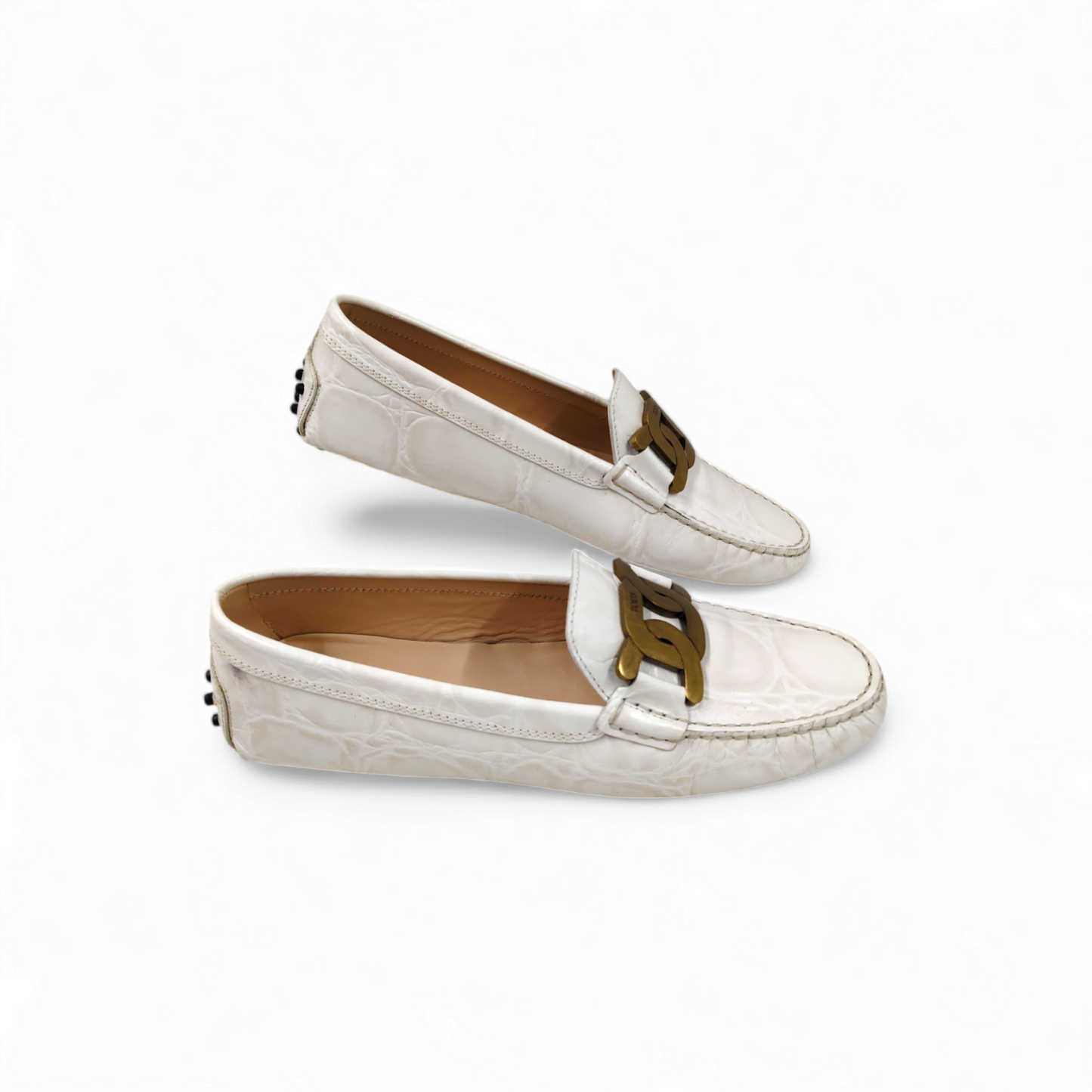 TOD'S Leather Shoes Size 38.5 Lady's White XXW00G0DE50XLXB003 *Stain* Rank B