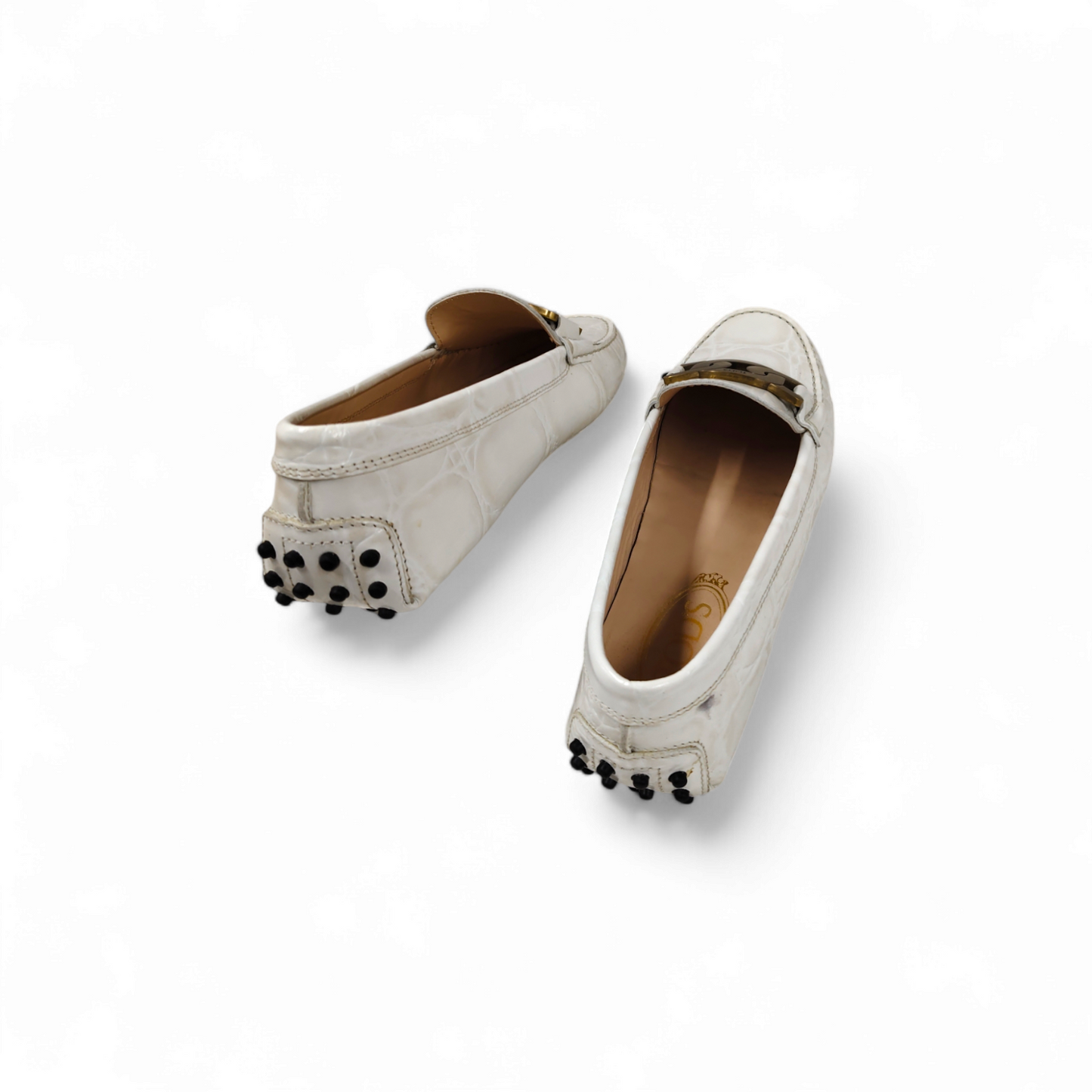 TOD'S Leather Shoes Size 38.5 Lady's White XXW00G0DE50XLXB003 *Stain* Rank B