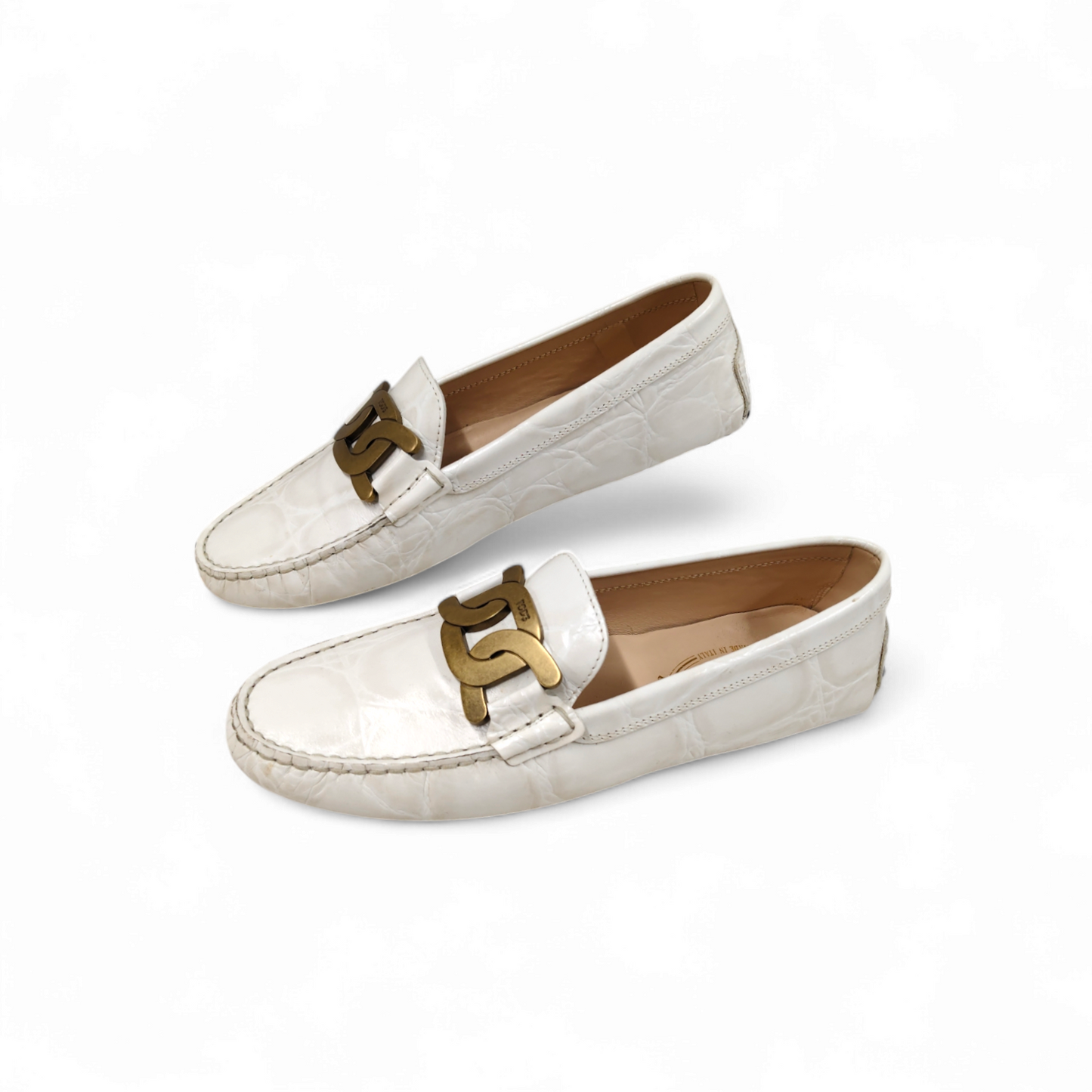 TOD'S Leather Shoes Size 38.5 Lady's White XXW00G0DE50XLXB003 *Stain* Rank B