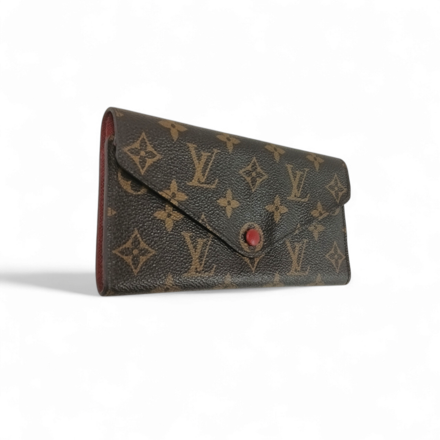 LOUIS VUITTON Wallet M60708 Brown/Red JOSEPHINE *Scratch* Rank B