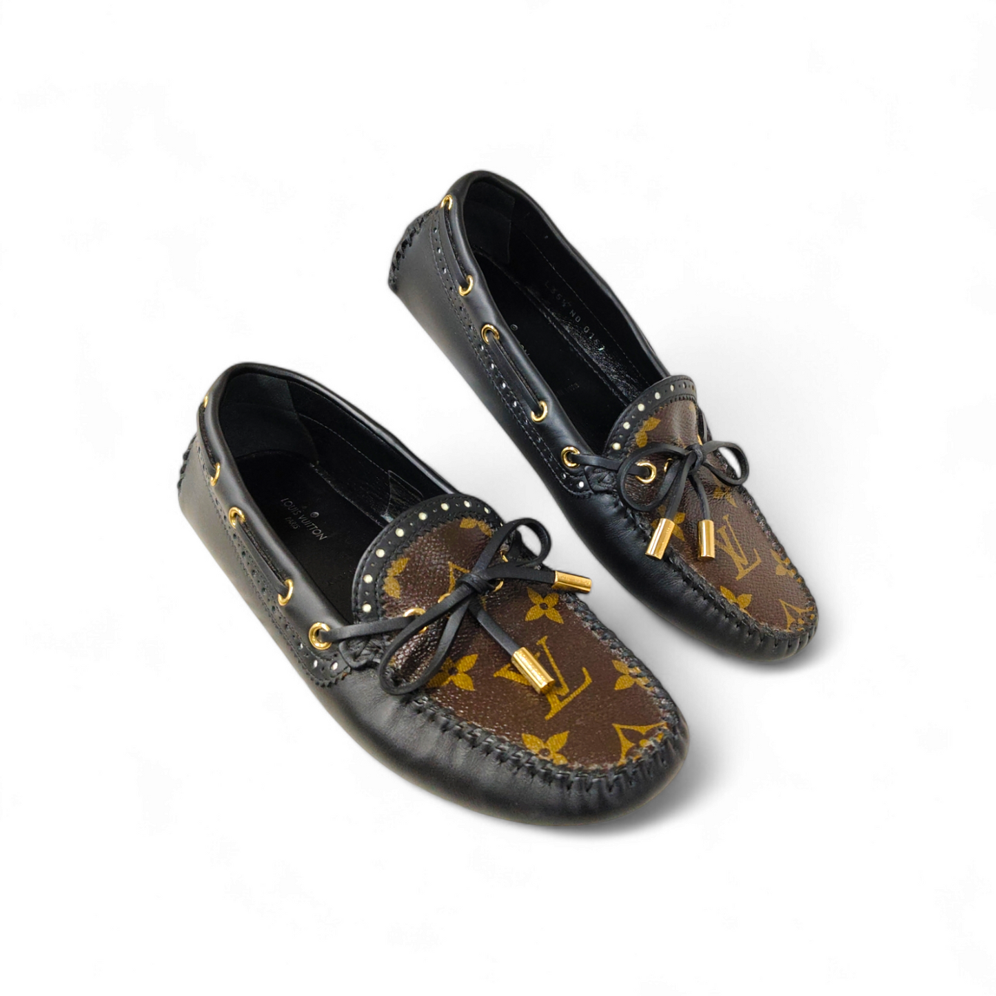 LOUIS VUITTON Driving Shoes Size 35.5 Lady's Brown/Black ND 0157 *Stain Rank B