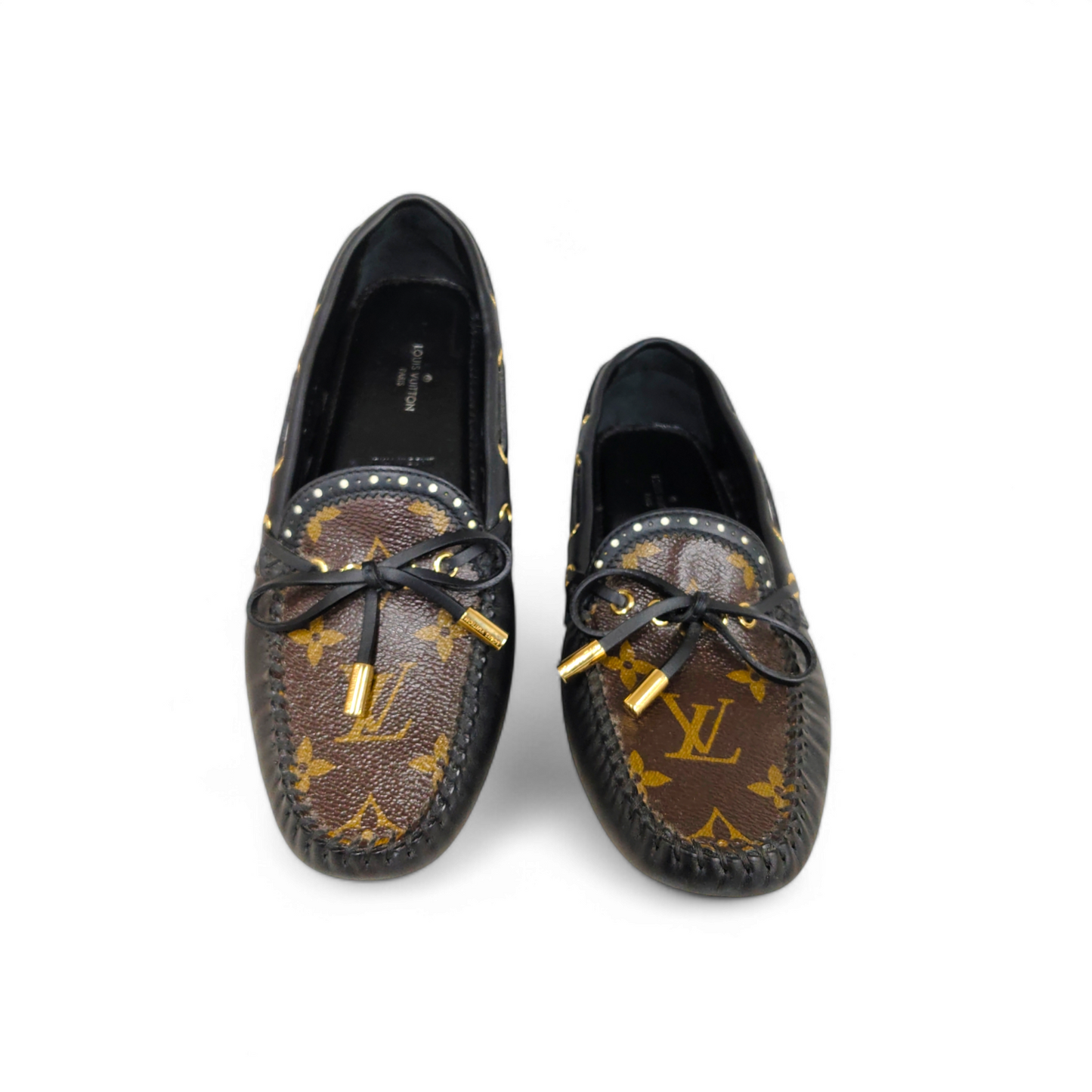 LOUIS VUITTON Driving Shoes Size 35.5 Lady's Brown/Black ND 0157 *Stain Rank B
