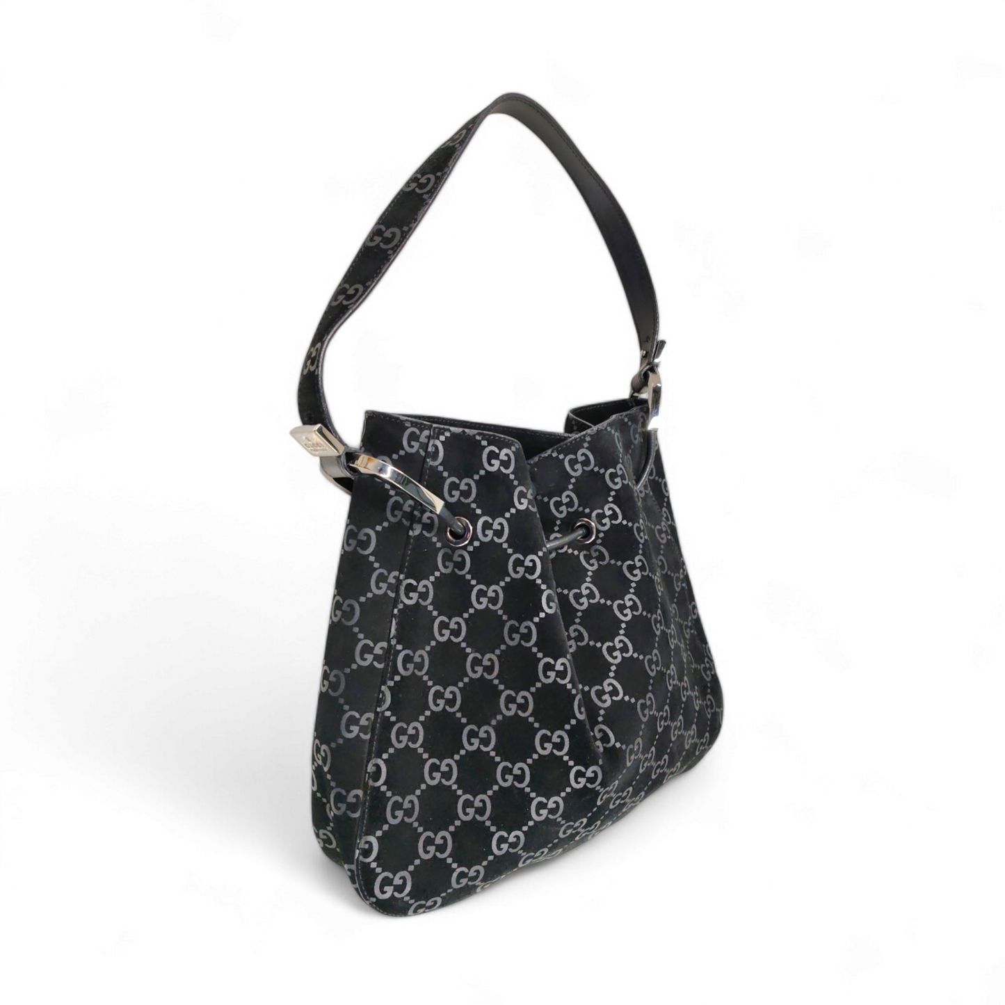 GUCCI Handbag 001 3748 Black *Damage* Rank B