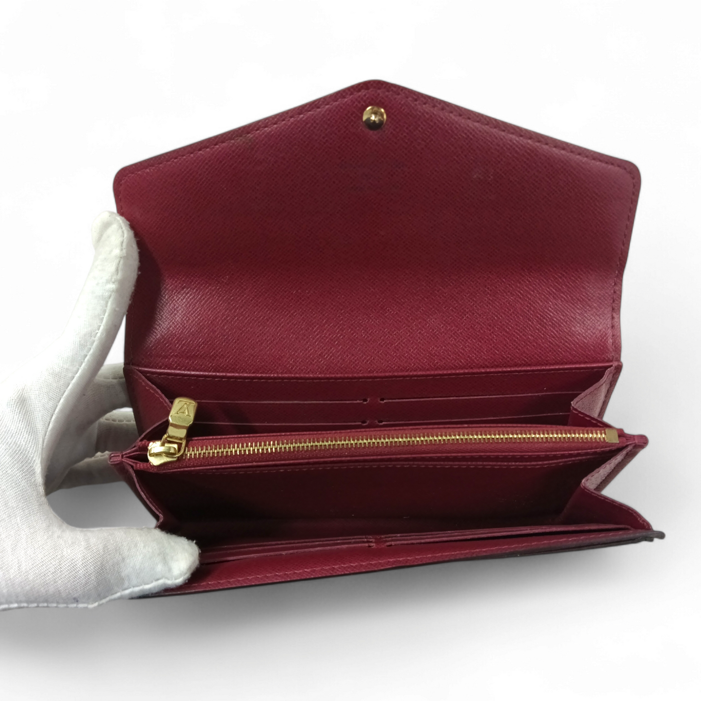 LOUIS VUITTON Long Wallet M62234 Brown/Red Rank C