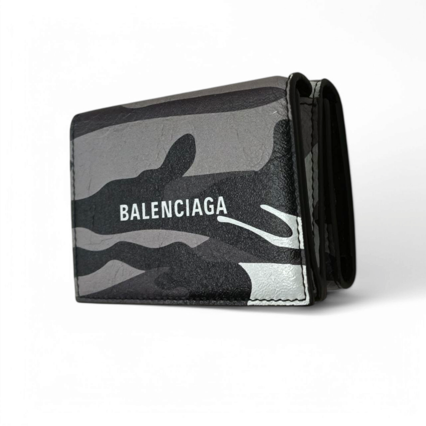 BALENCIAGA Wallet 594312 9061 Black/White Rank AB