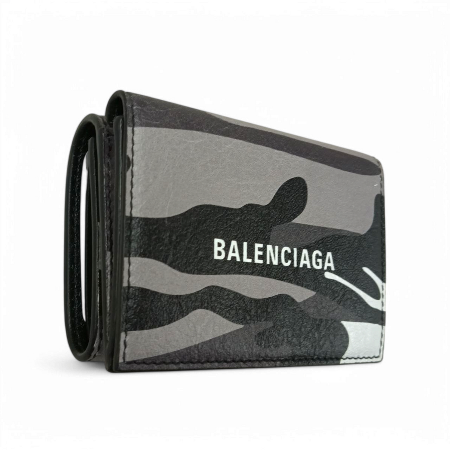 BALENCIAGA Wallet 594312 9061 Black/White Rank AB