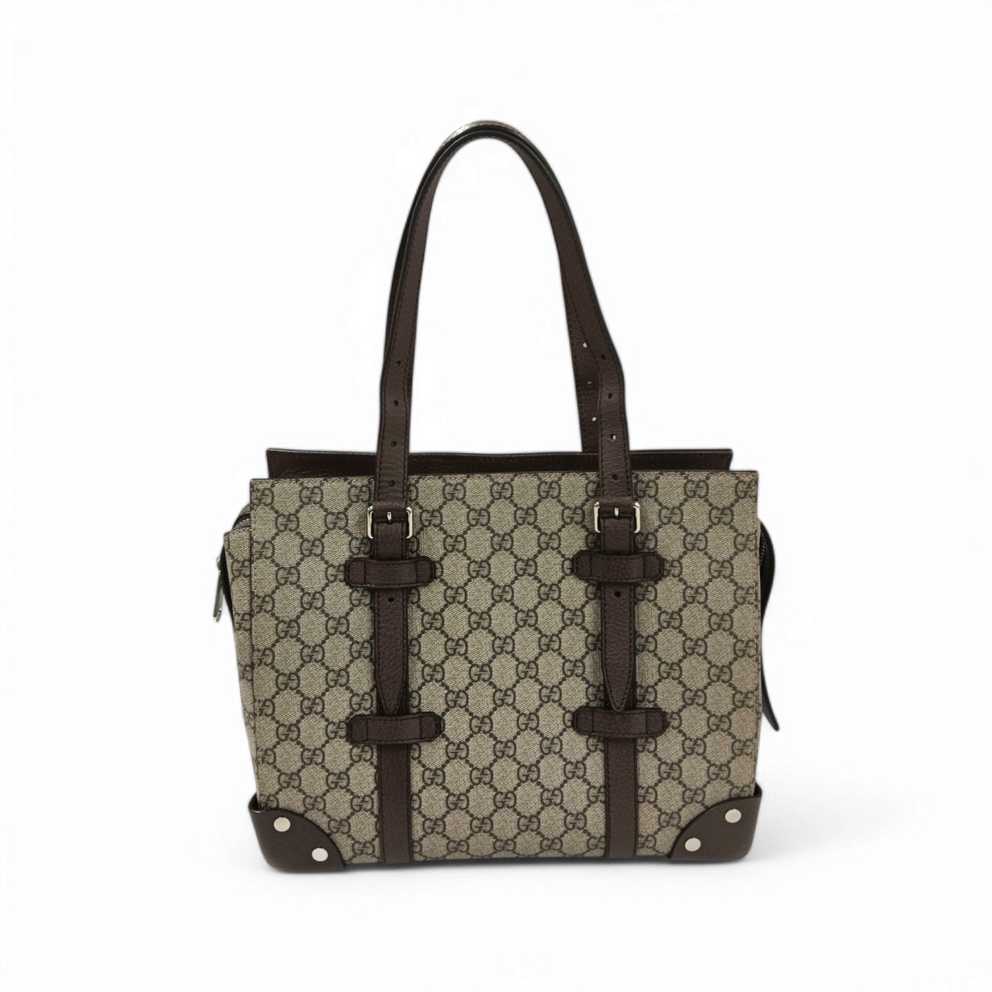 GUCCI Handbag GG SUPREME 643814 493492 Brown Rank A