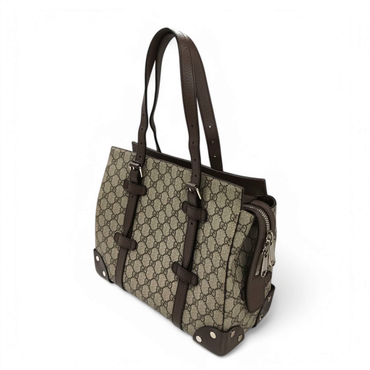 GUCCI Handbag GG SUPREME 643814 493492 Brown Rank A