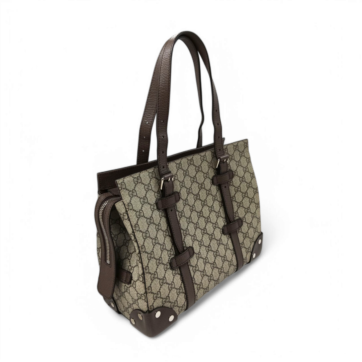 GUCCI Handbag GG SUPREME 643814 493492 Brown Rank A