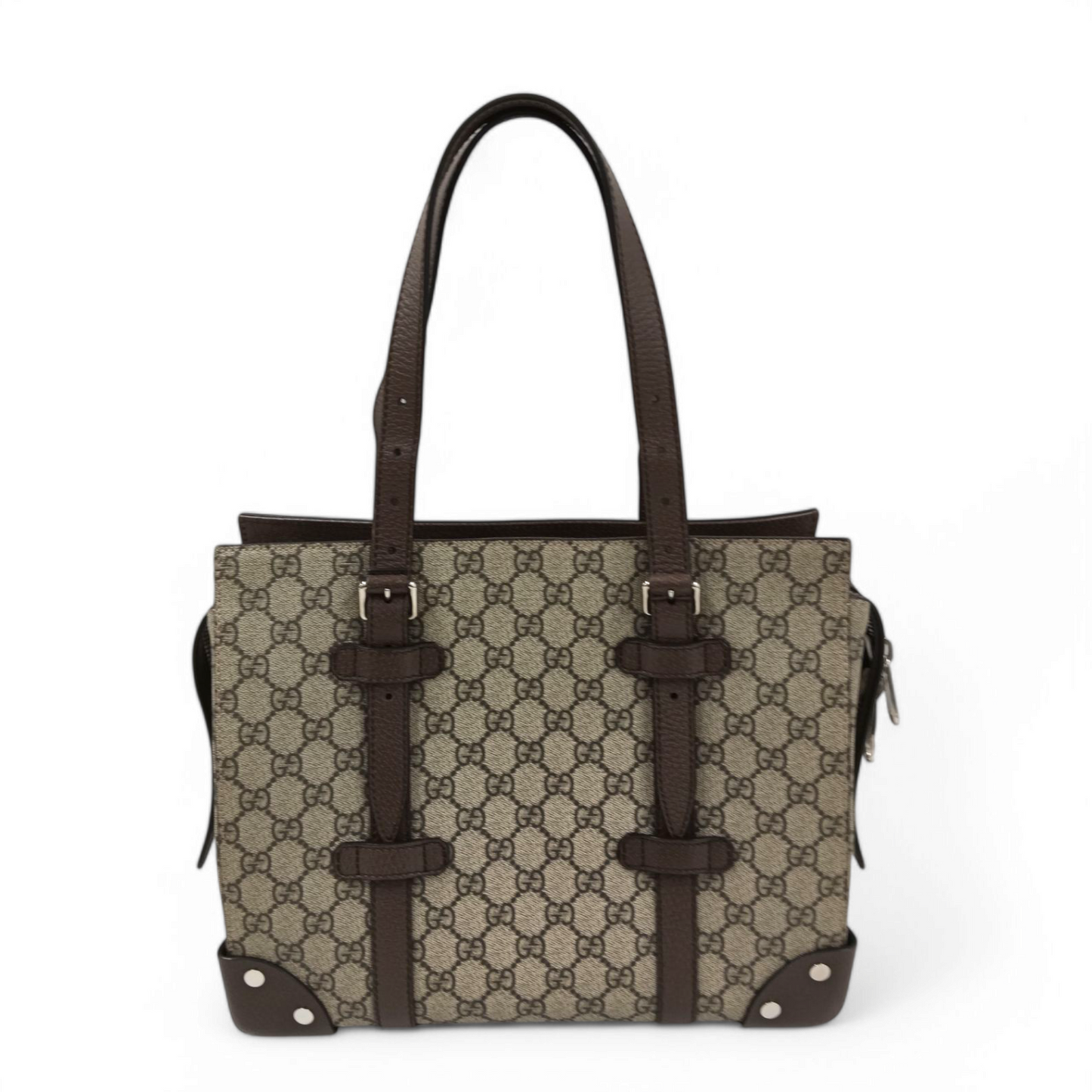 GUCCI Handbag GG SUPREME 643814 493492 Brown Rank A