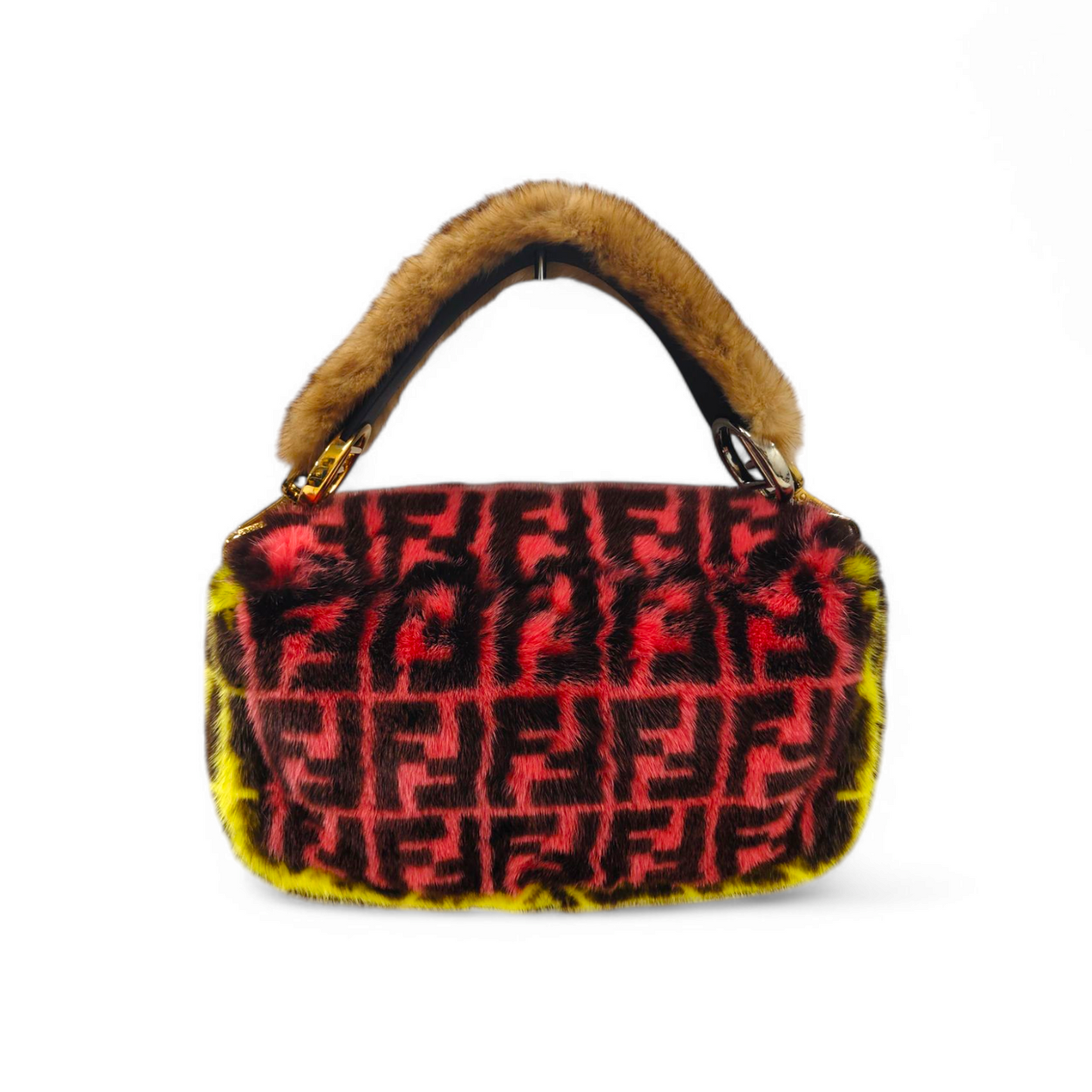 FENDI 2WAY Bag 8BR600-A7S4-199-10429 Multi Color Mink Fur Bagget