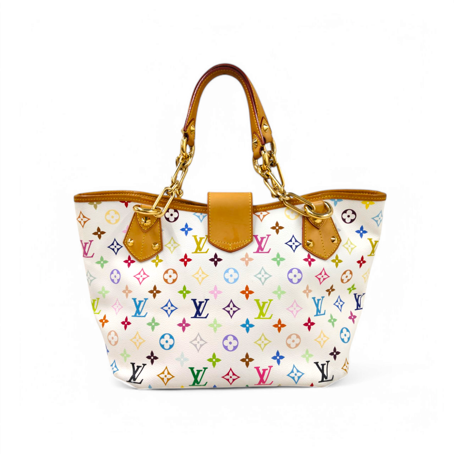 LOUIS VUITTON Handbag Annie GM M40303 White Stain Rank B