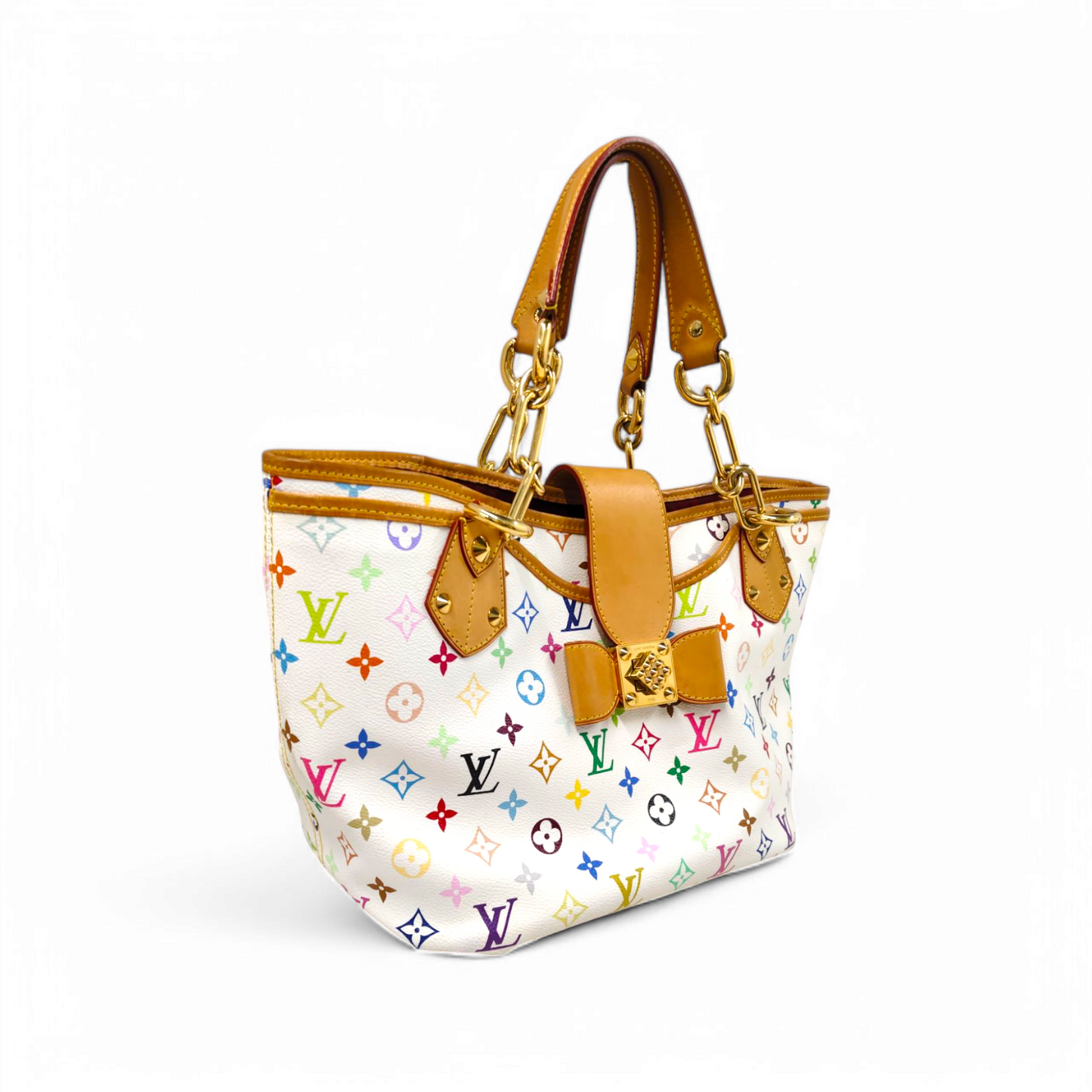 LOUIS VUITTON Handbag Annie GM M40303 White Stain Rank B