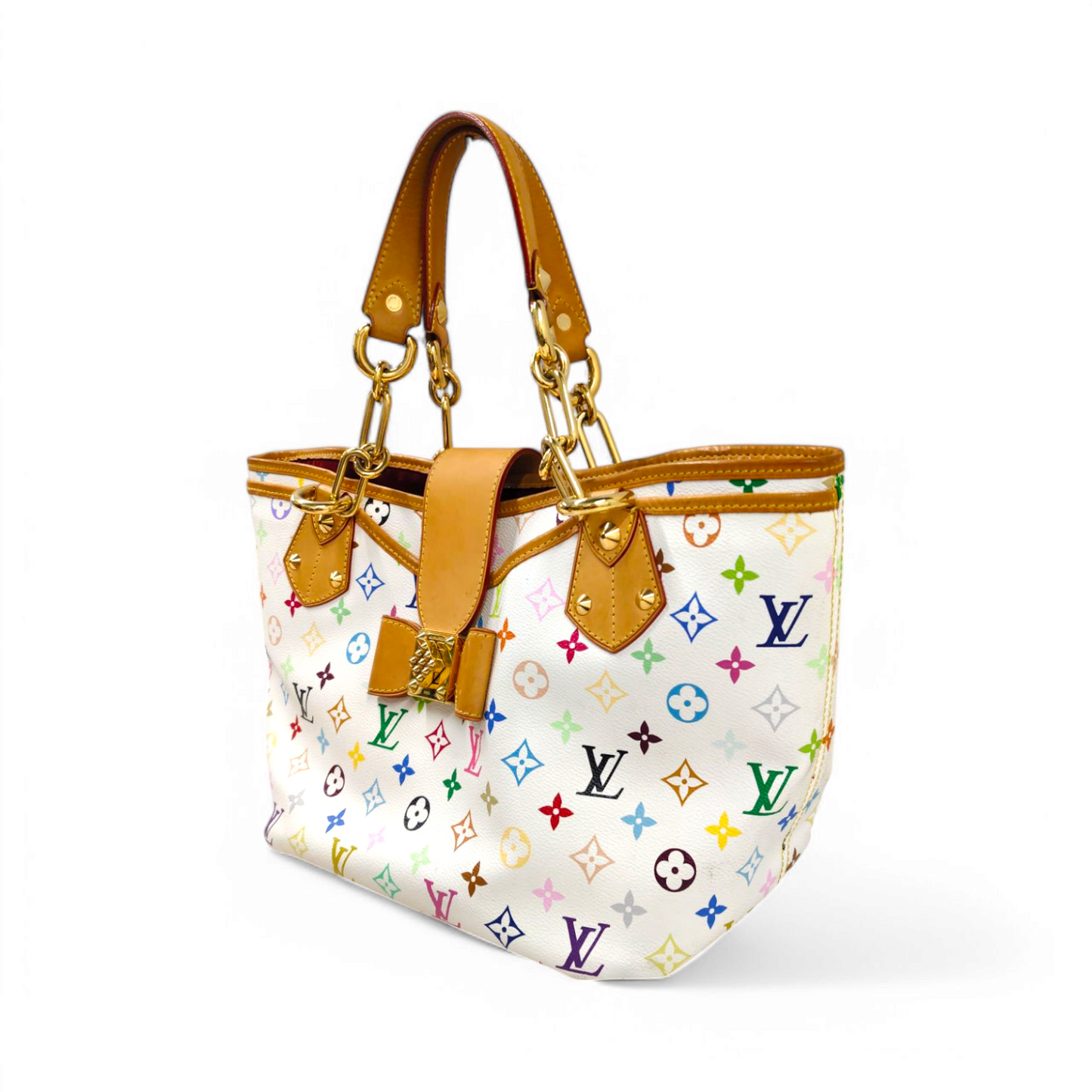 LOUIS VUITTON Handbag Annie GM M40303 White Stain Rank B