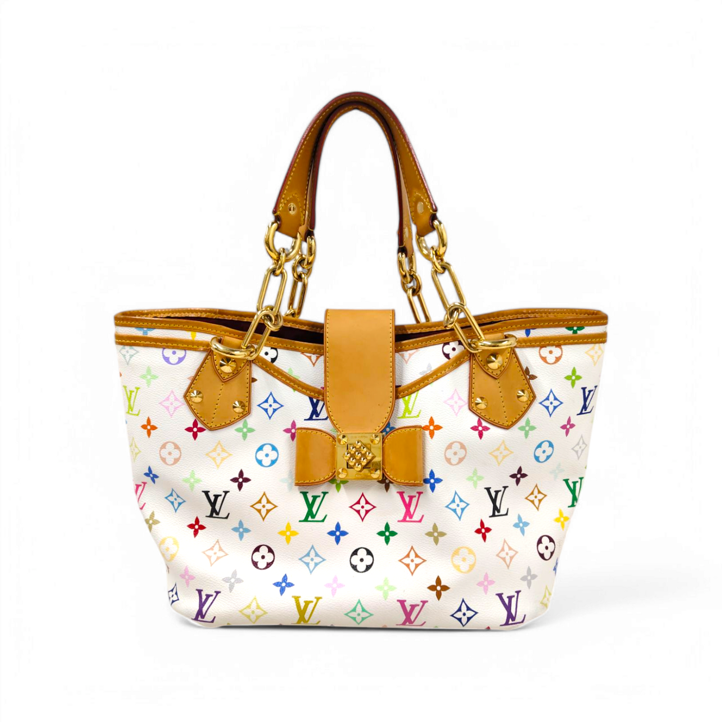 LOUIS VUITTON Handbag Annie GM M40303 White Stain Rank B