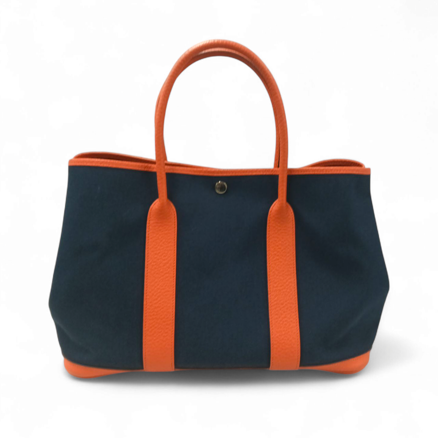 HERMES Tote Bag Navy/Orange X GS 005 HI Garden Party 36 Rank B