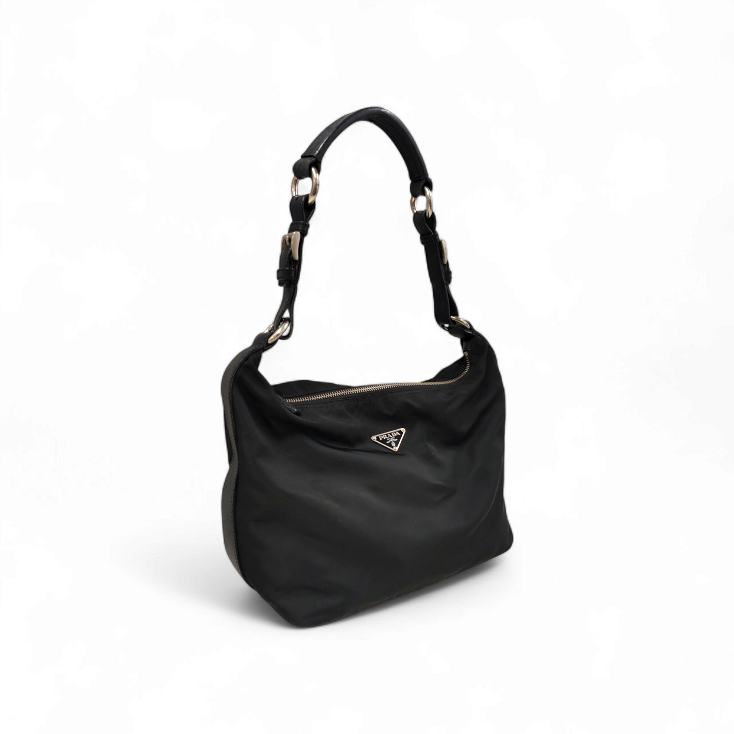 PRADA Handbag Bag Nylon *inside damage* Black Rank B
