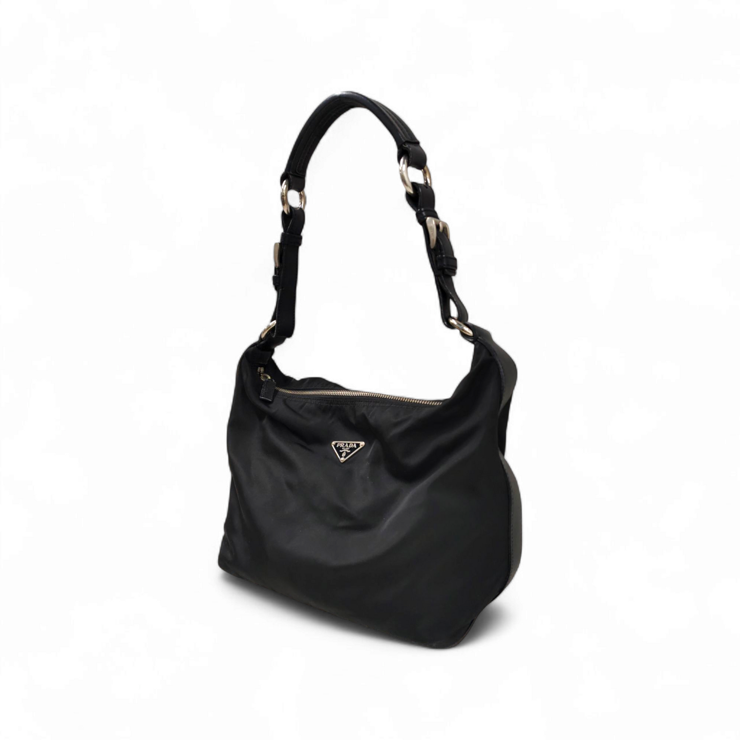 PRADA Handbag Bag Nylon *inside damage* Black Rank B