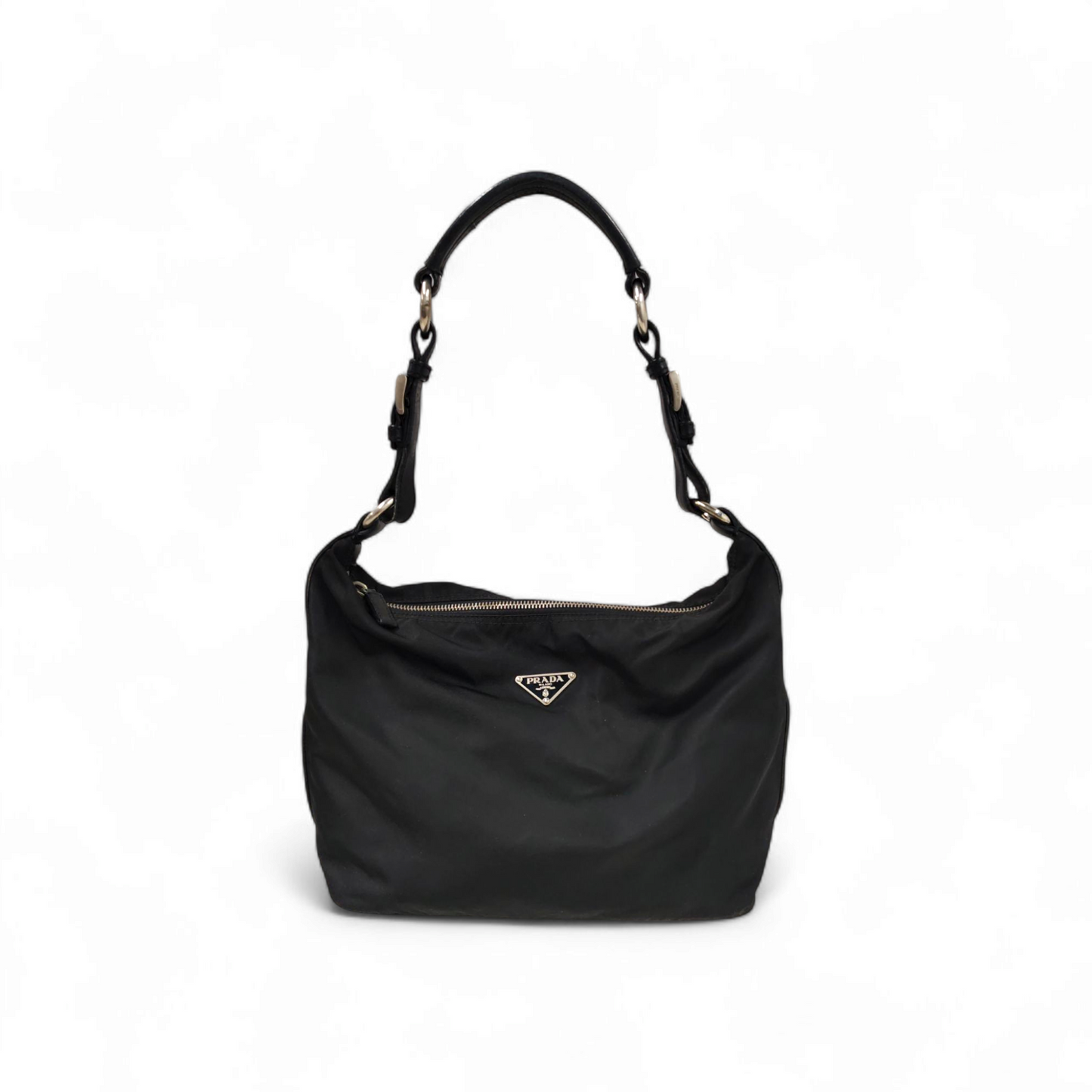 PRADA Handbag Bag Nylon *inside damage* Black Rank B