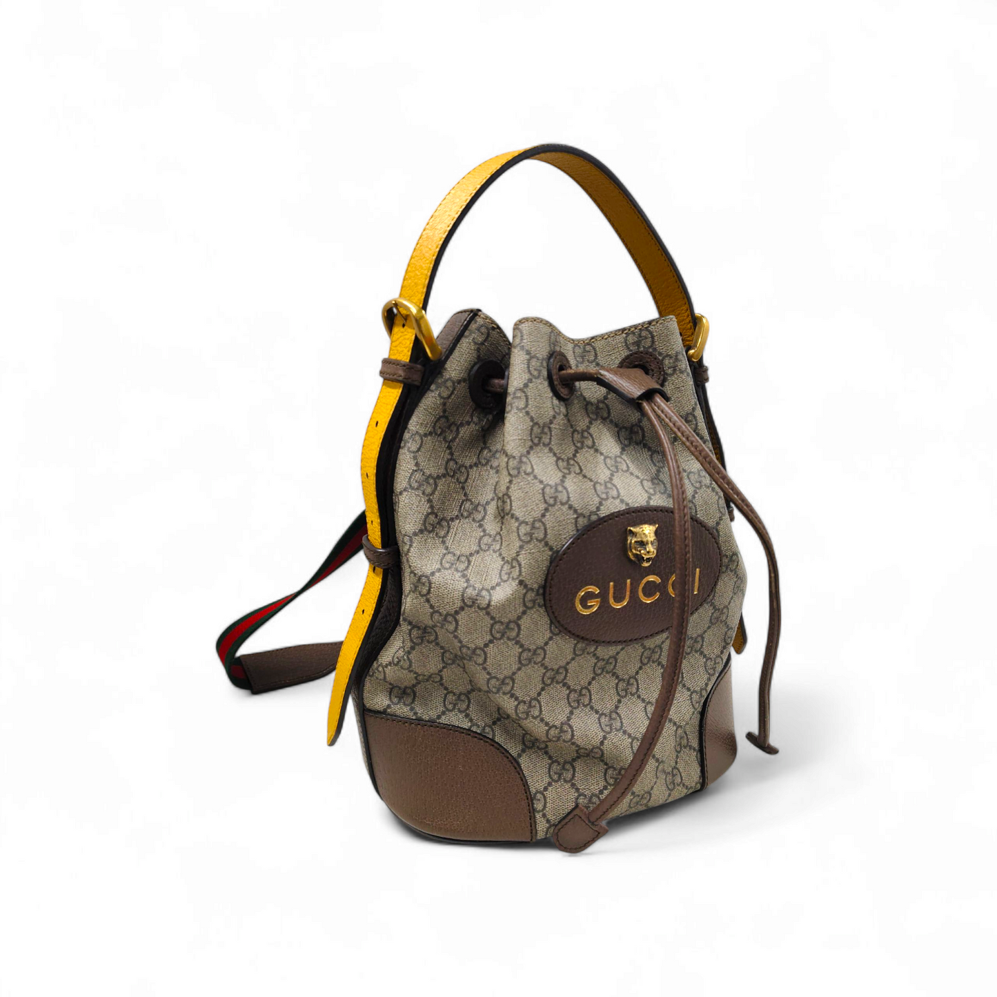GUCCI 2WAY Bag Gray Supreme Leather - Backpack 473875 *Small Damage* Rank AB