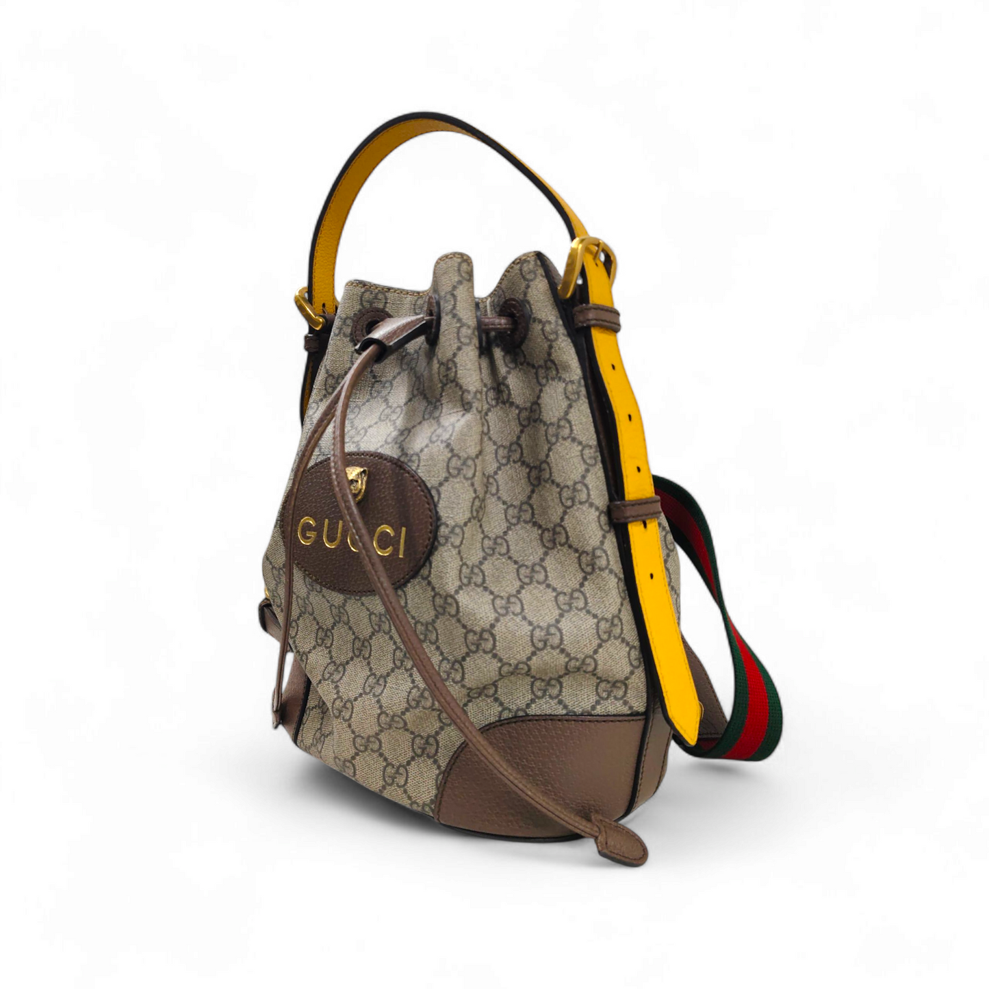 GUCCI 2WAY Bag Gray Supreme Leather - Backpack 473875 *Small Damage* Rank AB