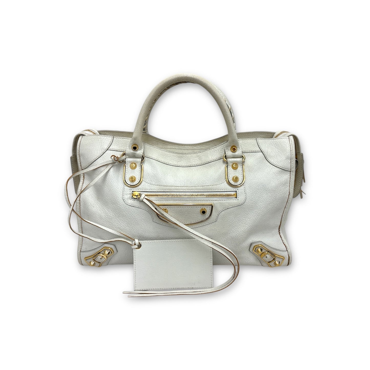 BALENCIAGA 2WAY Bag 390154 Beige 9060 B 002123 *Damage/Stain* Rank B