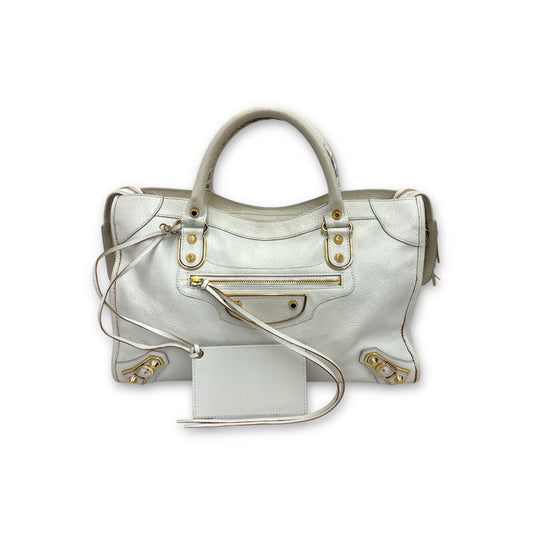 BALENCIAGA 2WAY Bag 390154 Beige 9060 B 002123 *Damage/Stain* Rank B