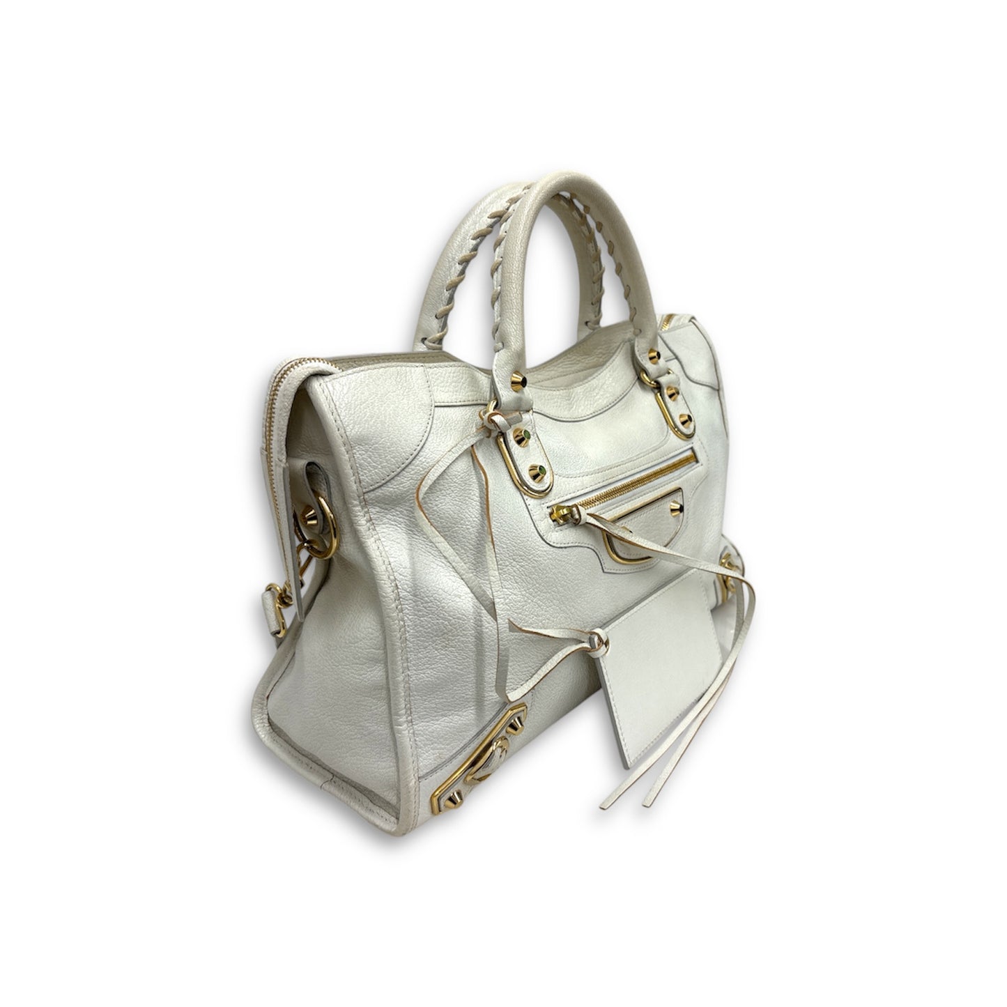 BALENCIAGA 2WAY Bag 390154 Beige 9060 B 002123 *Damage/Stain* Rank B