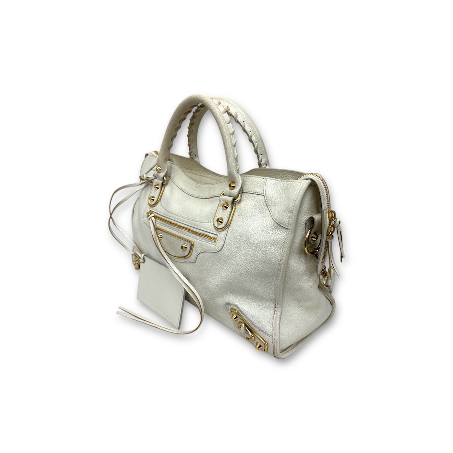 BALENCIAGA 2WAY Bag 390154 Beige 9060 B 002123 *Damage/Stain* Rank B
