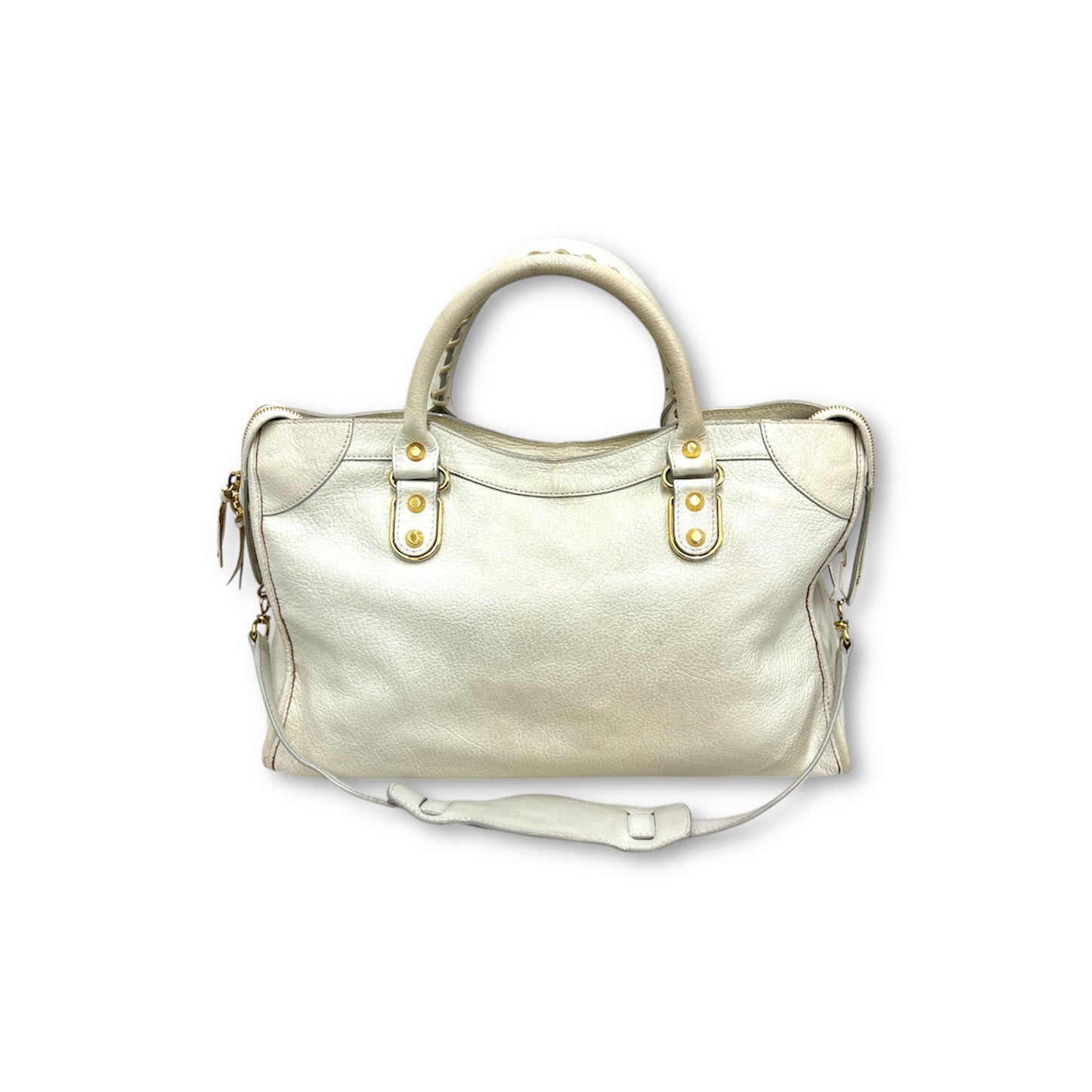 BALENCIAGA 2WAY Bag 390154 Beige 9060 B 002123 *Damage/Stain* Rank B