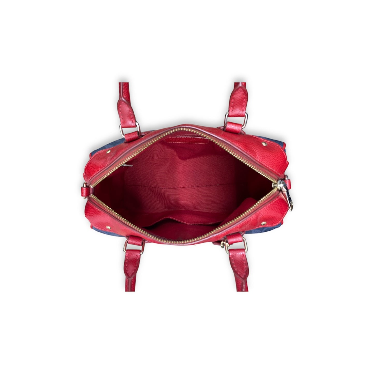 COACH Shoulder Bag F37480 Navy And Red *Stain* Rank C