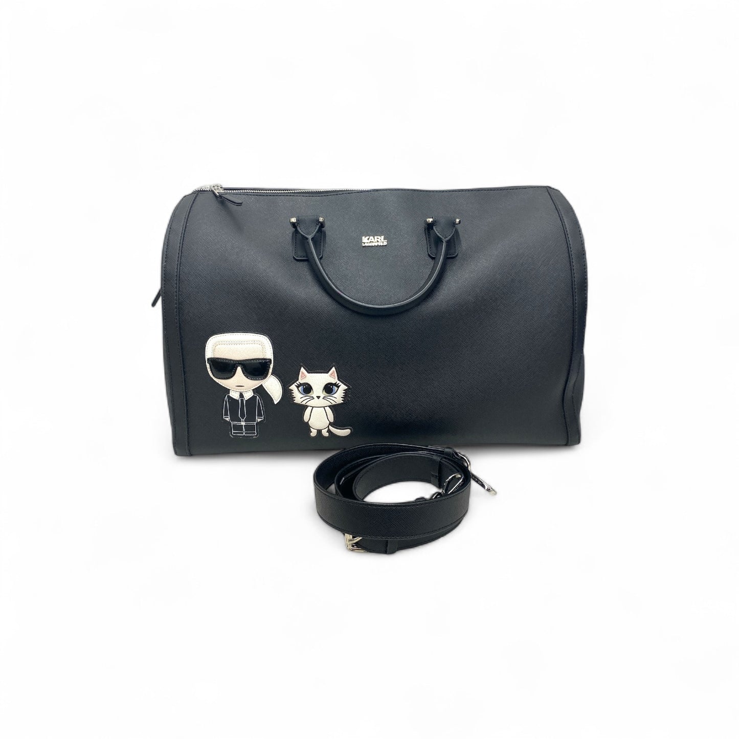 KARL LAGERFELD Boston Bag Black *Sticky* Rank B