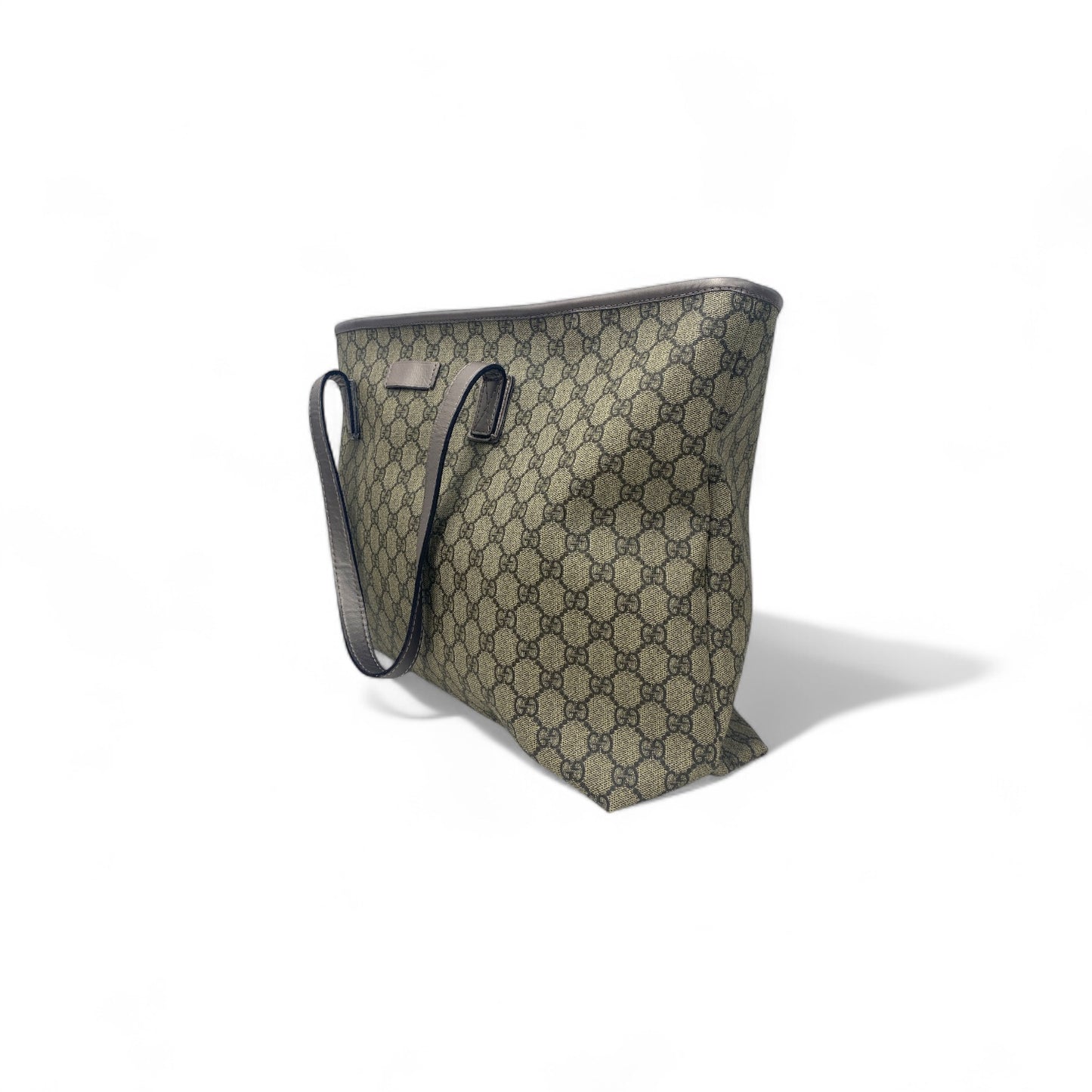 GUCCI Tote Bag Brown Damage Logo Faded 211120 Rank BC