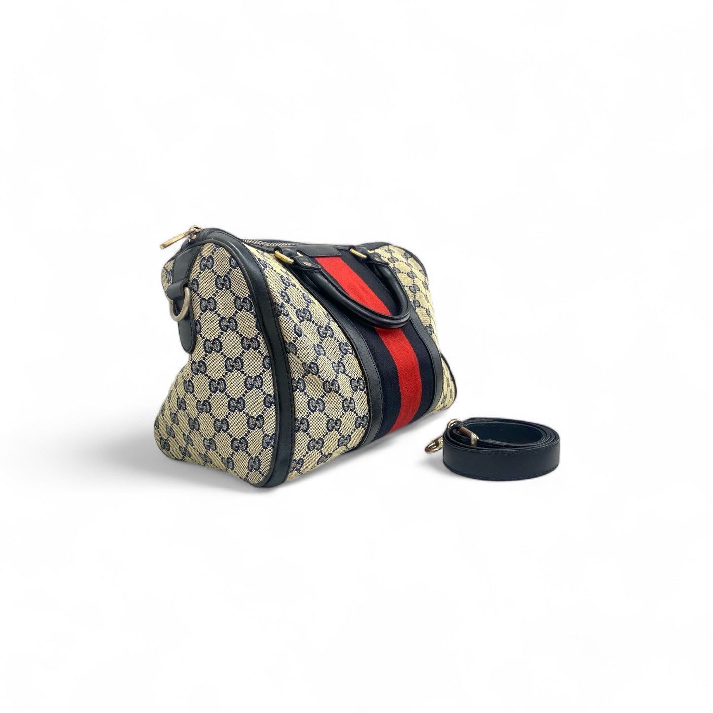 GUCCI 2WAY Bag 247205 Navy Scratch Rank(B)