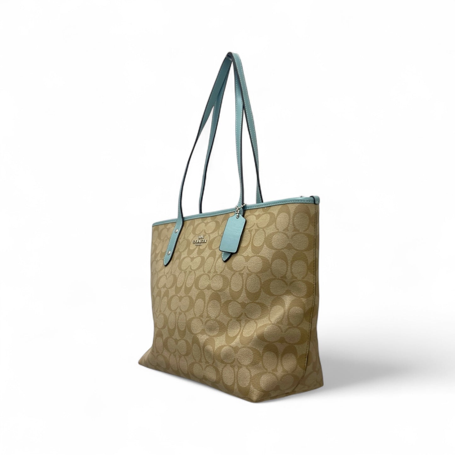 COACH Tote Bag F58292 Brown / Sky blue Rank (A)