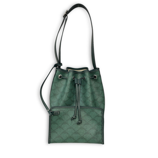 MCM Shoulder Bag Lauretos MWDESACO1G0001 Green Himmel Rank A
