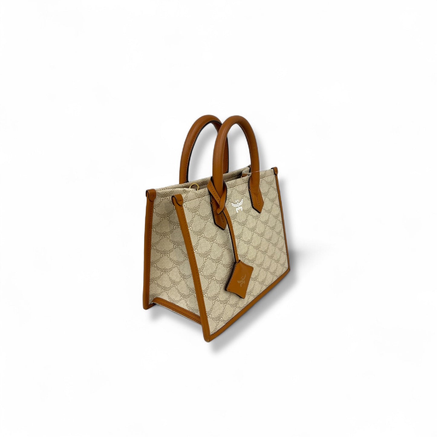MCM 2WAY Bag MWTESAC01I9001 Beige/Brown Stain Himmel Rank (B)