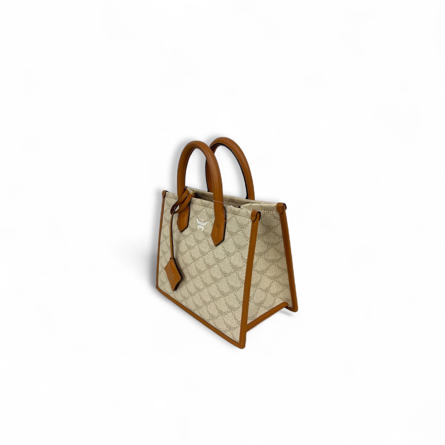 MCM 2WAY Bag MWTESAC01I9001 Beige/Brown Stain Himmel Rank (B)