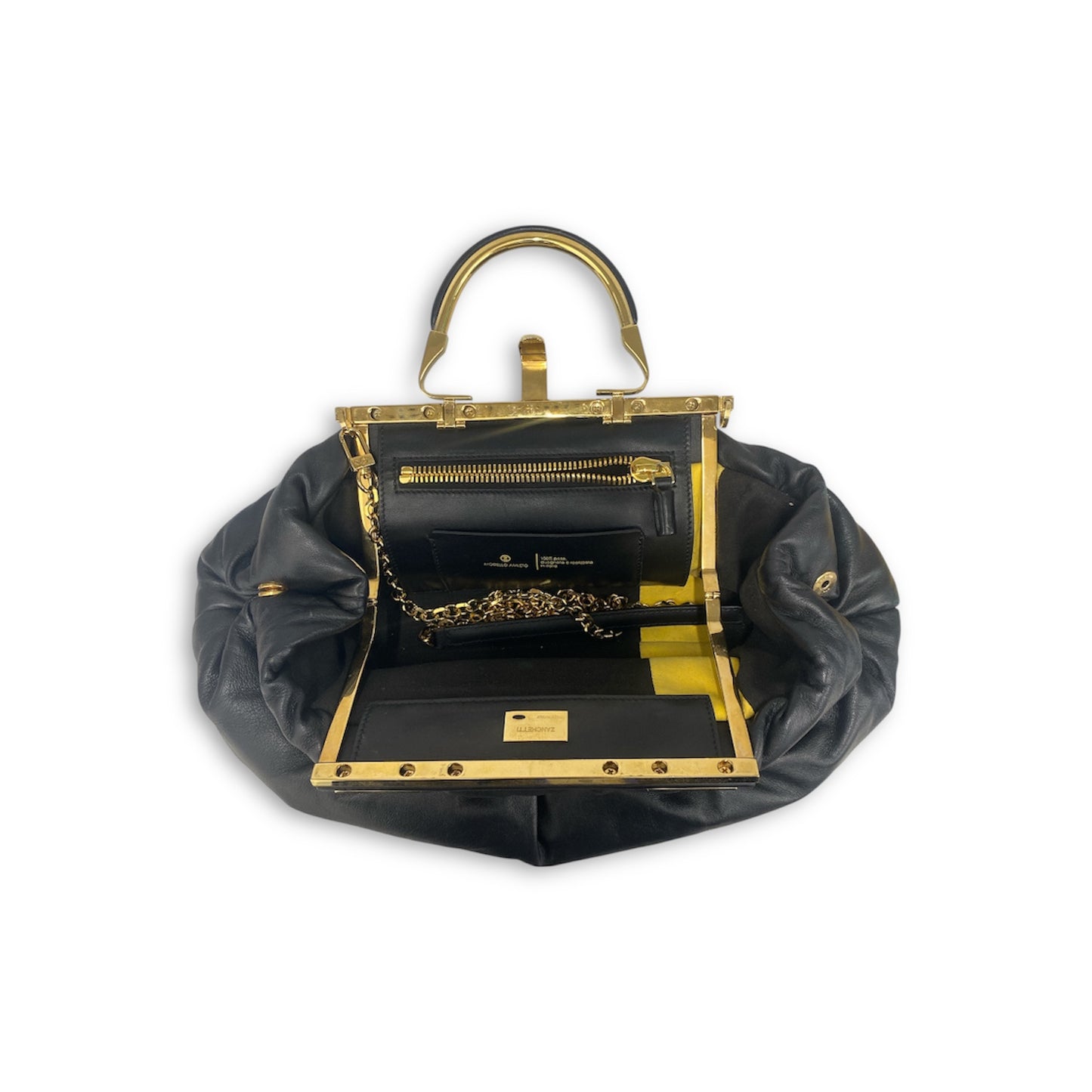 Zanchetti Handbag Black Dis-Colored Rank B