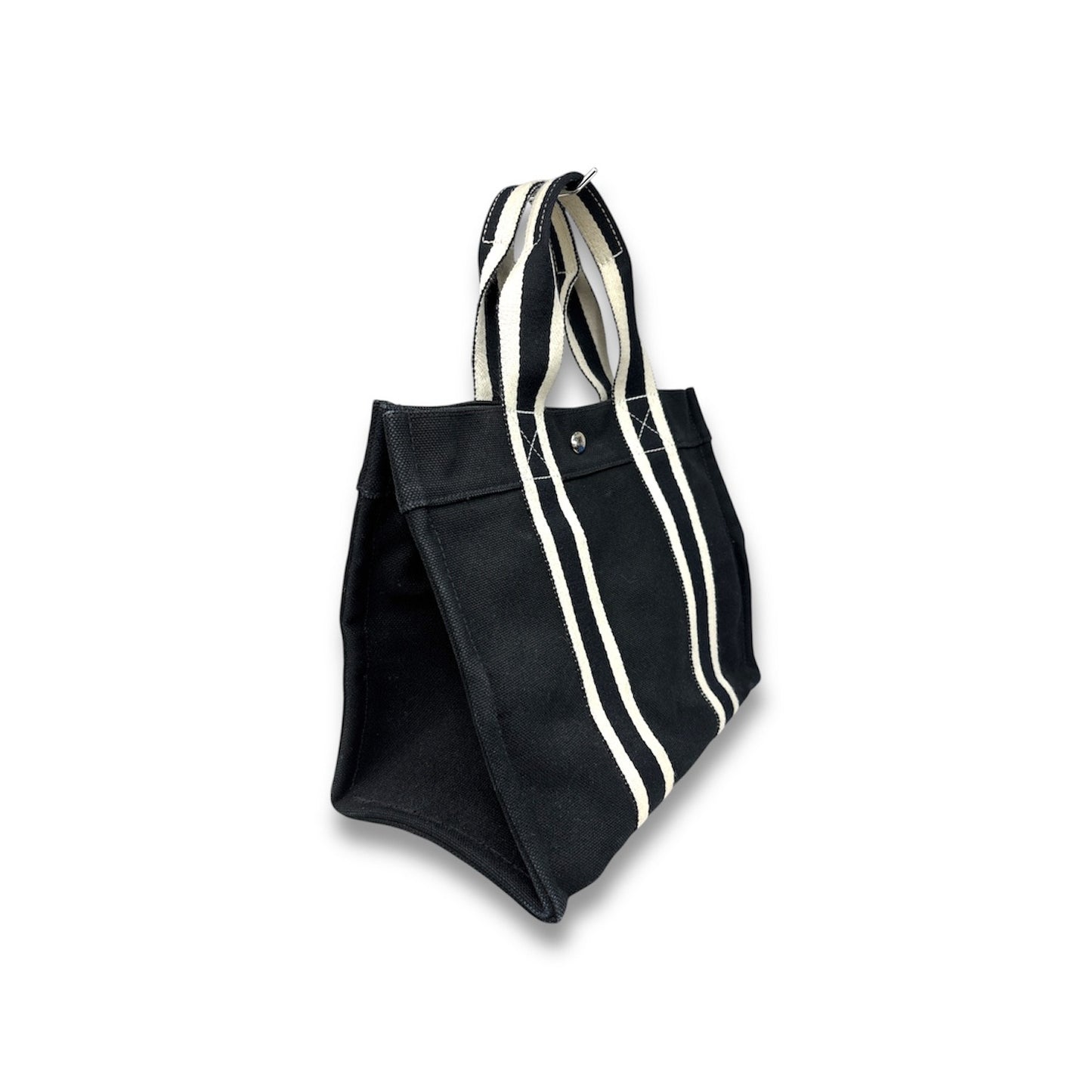 HERMES Tote Bag Cabas Plage Black And White BORA PM Rank(B)