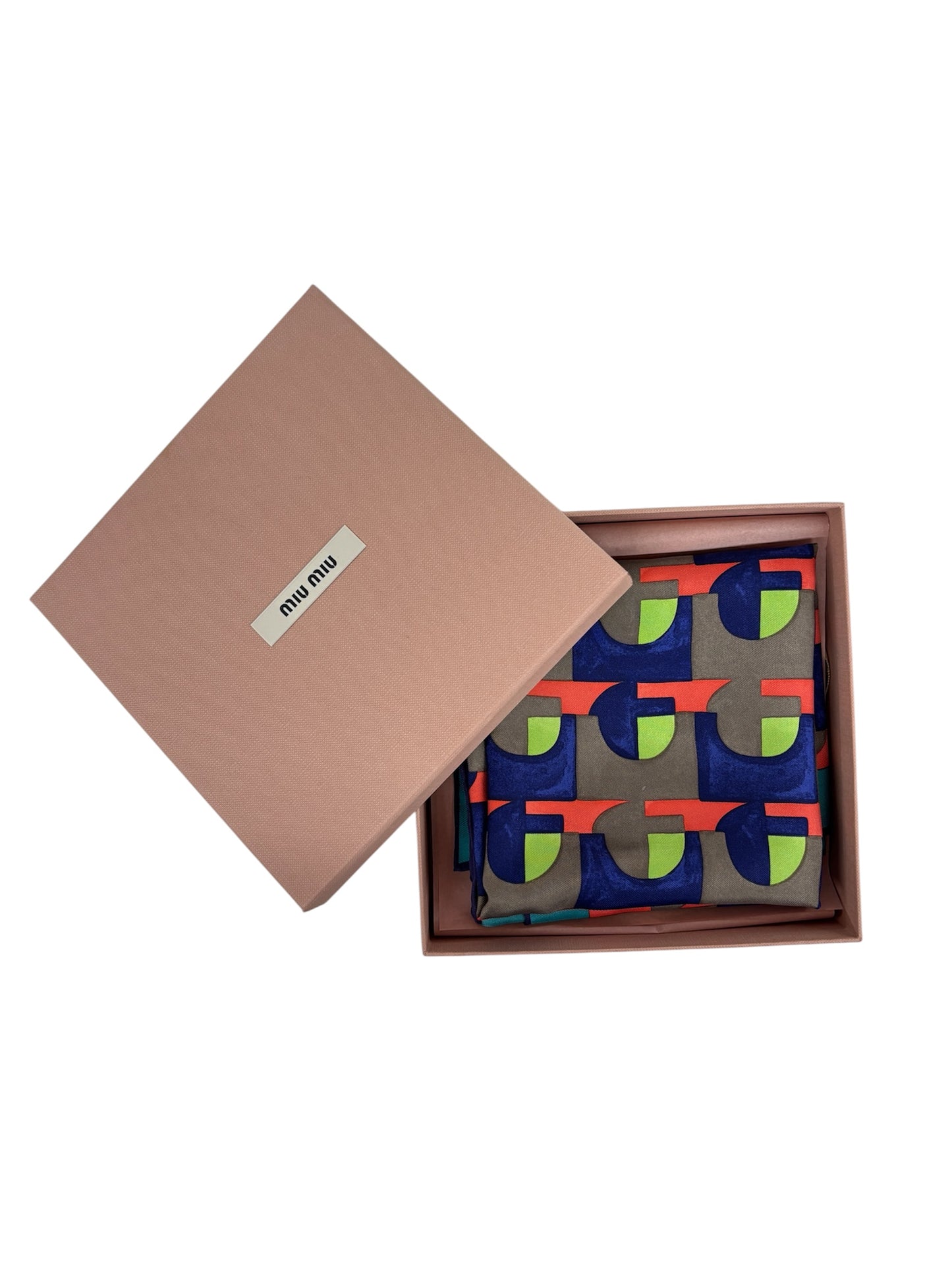 MIU MIU Scarf NCF Multi Color Printed Silk
