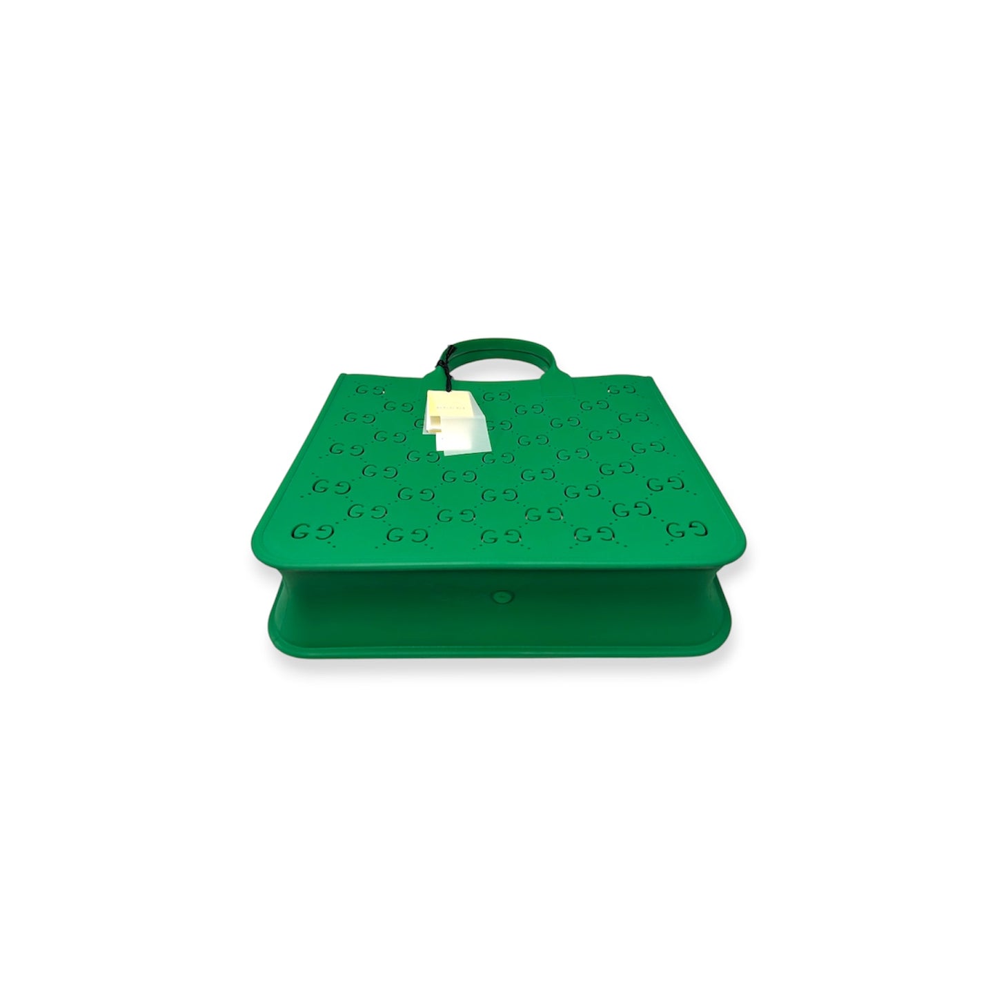 GUCCI Handbag 679365 Green *Rubber Crack GG Rubber Tote Rank (B)