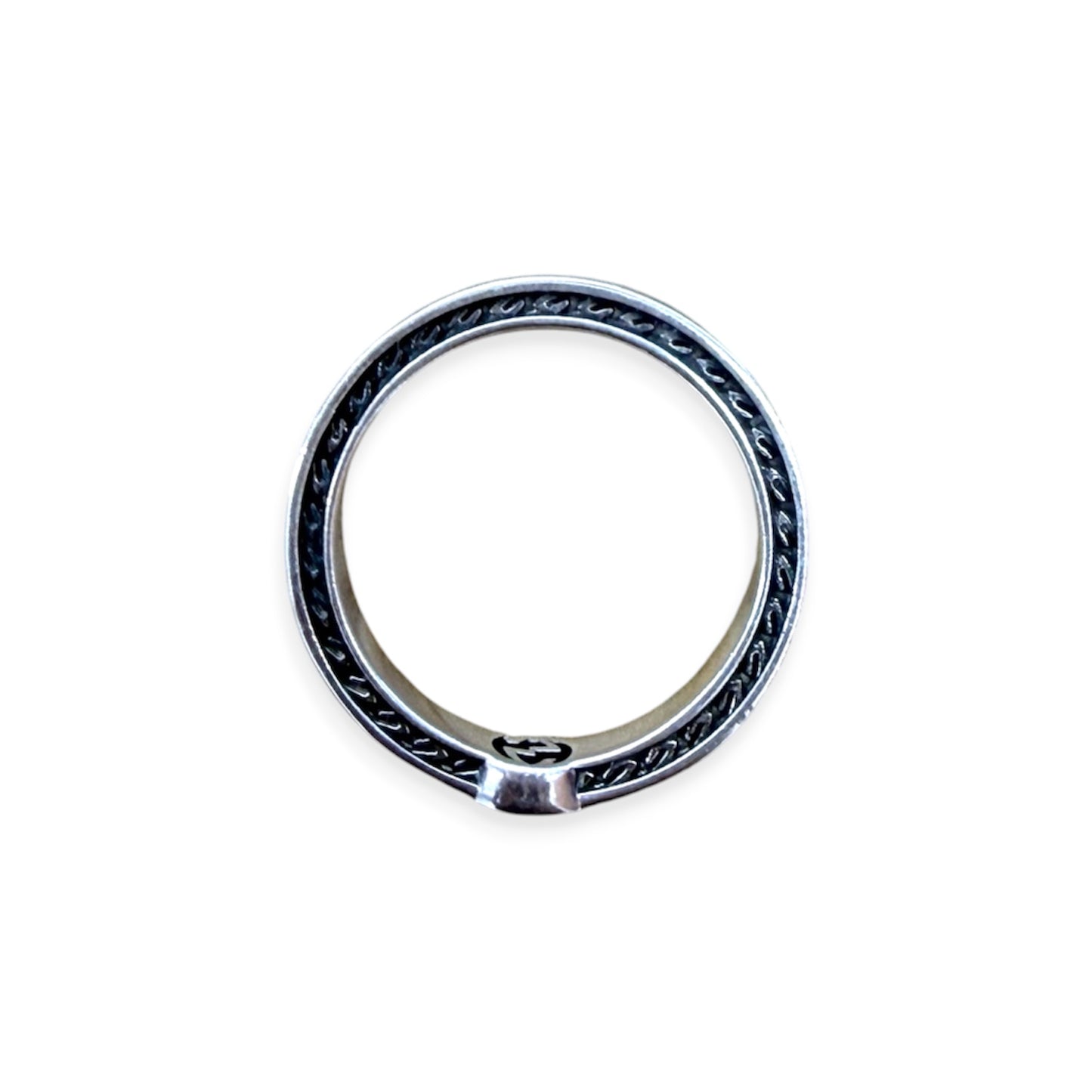 GUCCI Ring Sliver / Black YBC701620001 *Size14 Rank (B)