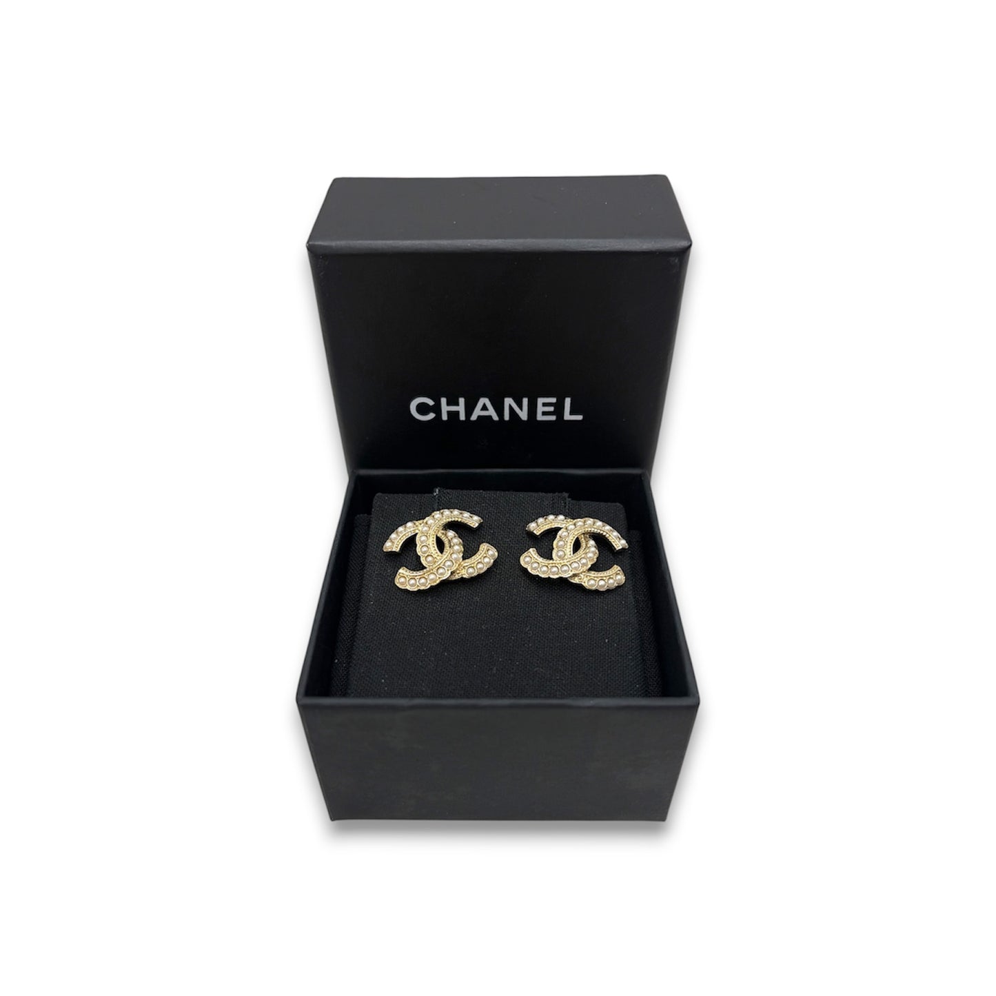 CHANEL Earring D20 S Gold/White Rank (AB)