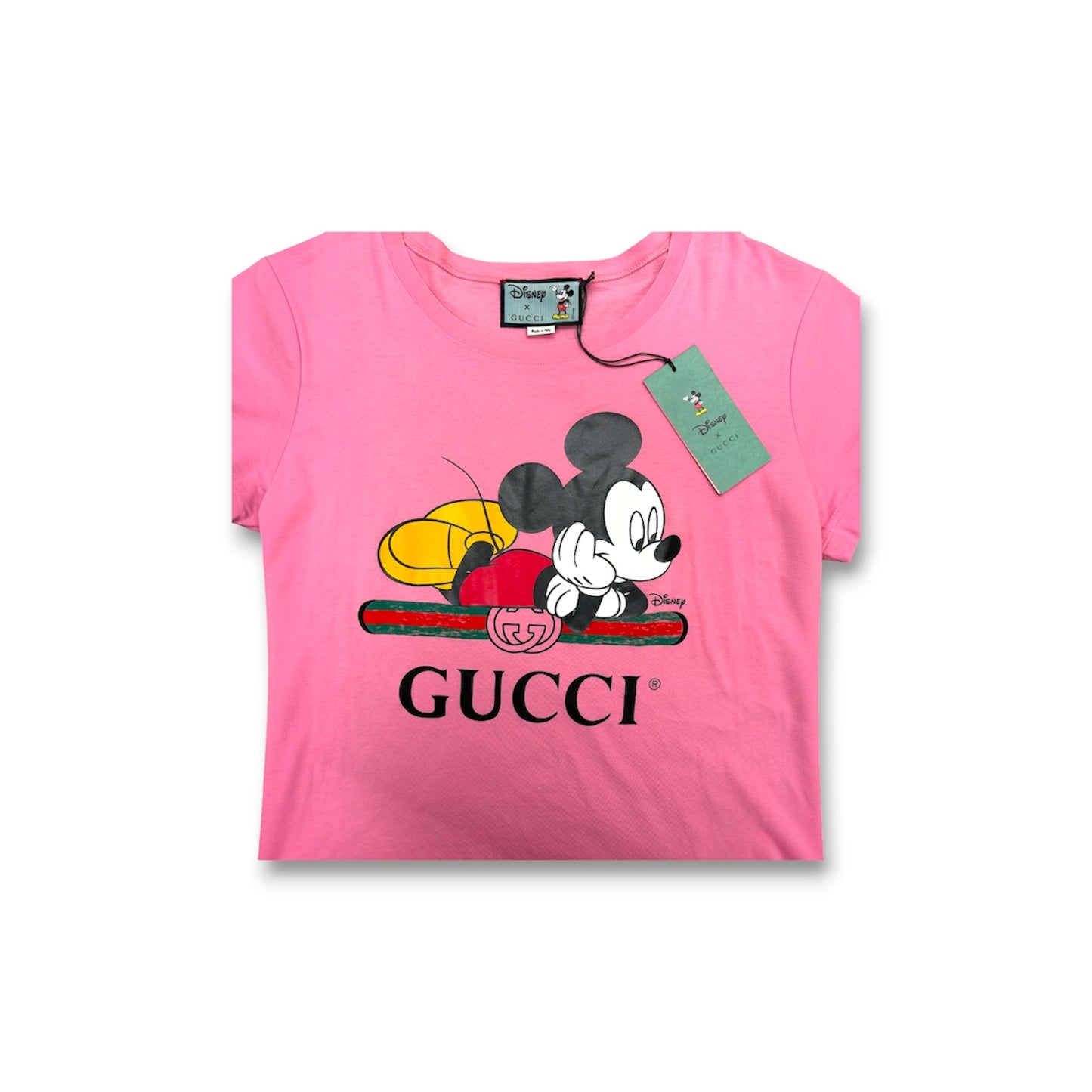 GUCCI t-Shirt SIZE S Lady's Pink 492347 Mickey Mouse Print Rank (B)
